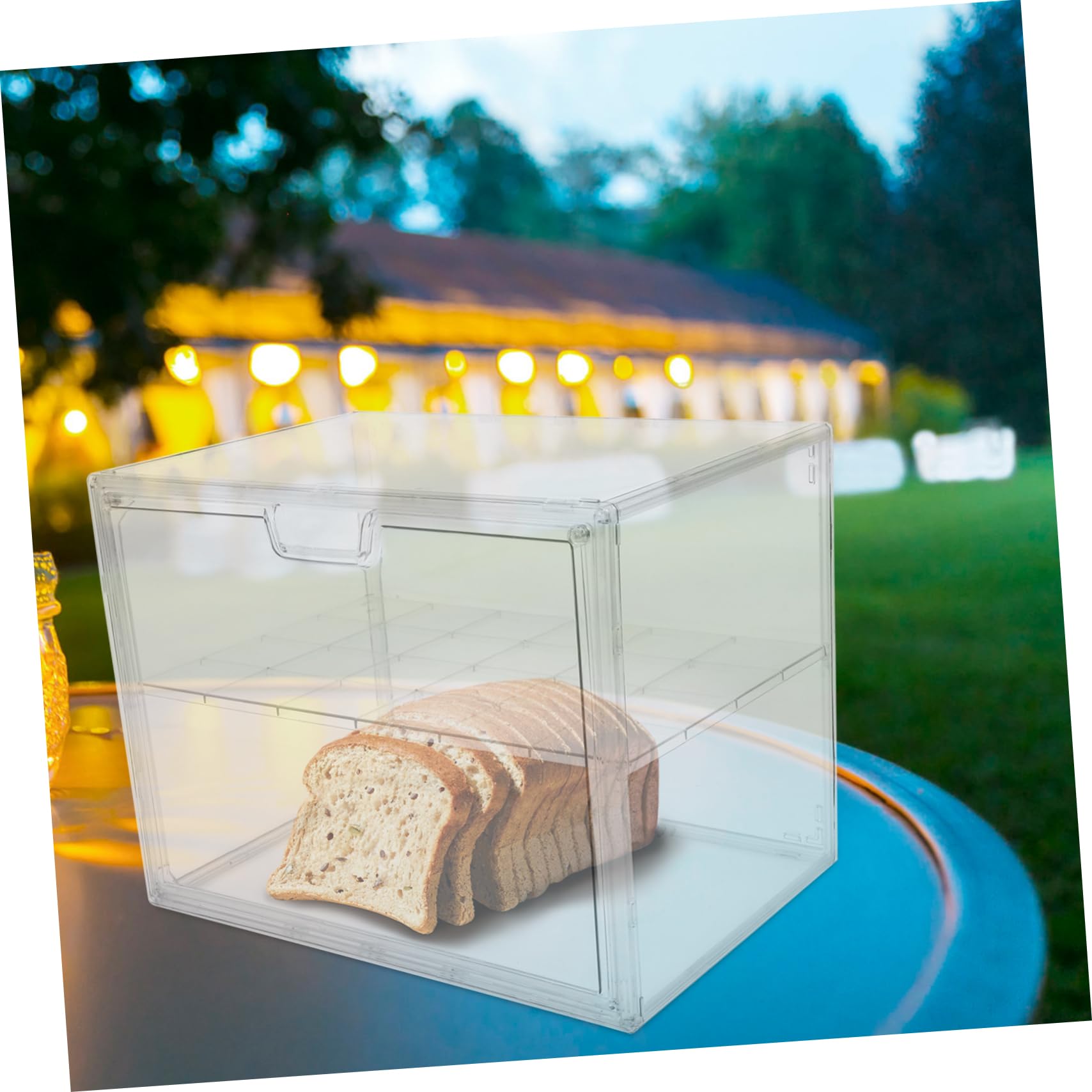 Cabilock Caja de Pan Transparente Contenedor Doble para Alimentos de Cocina Organizadores de Almacenamiento para Encimera Mesa o Mostrador