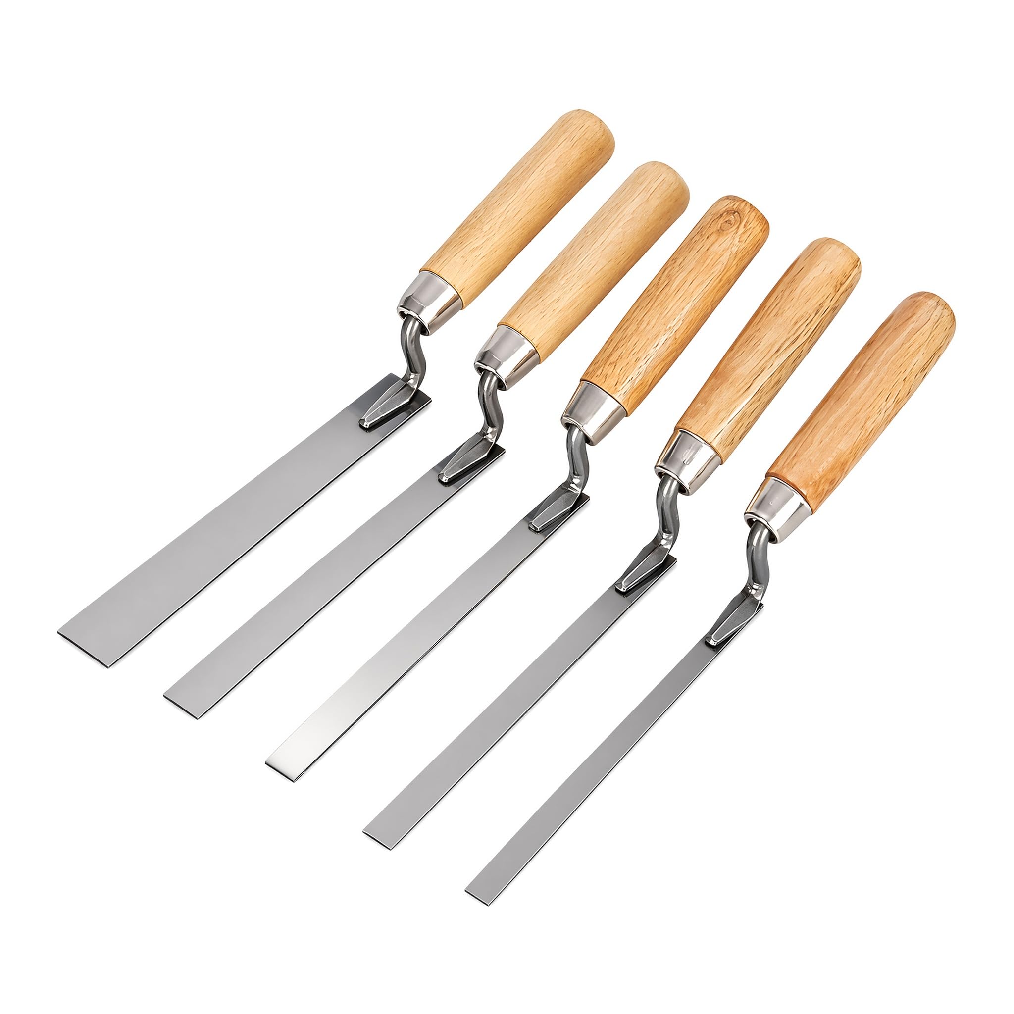 5 Pcs Pointing Trowel Set, Stainless Steel Brick Jointer Trowel for Bricklaying Plastering Cement Work