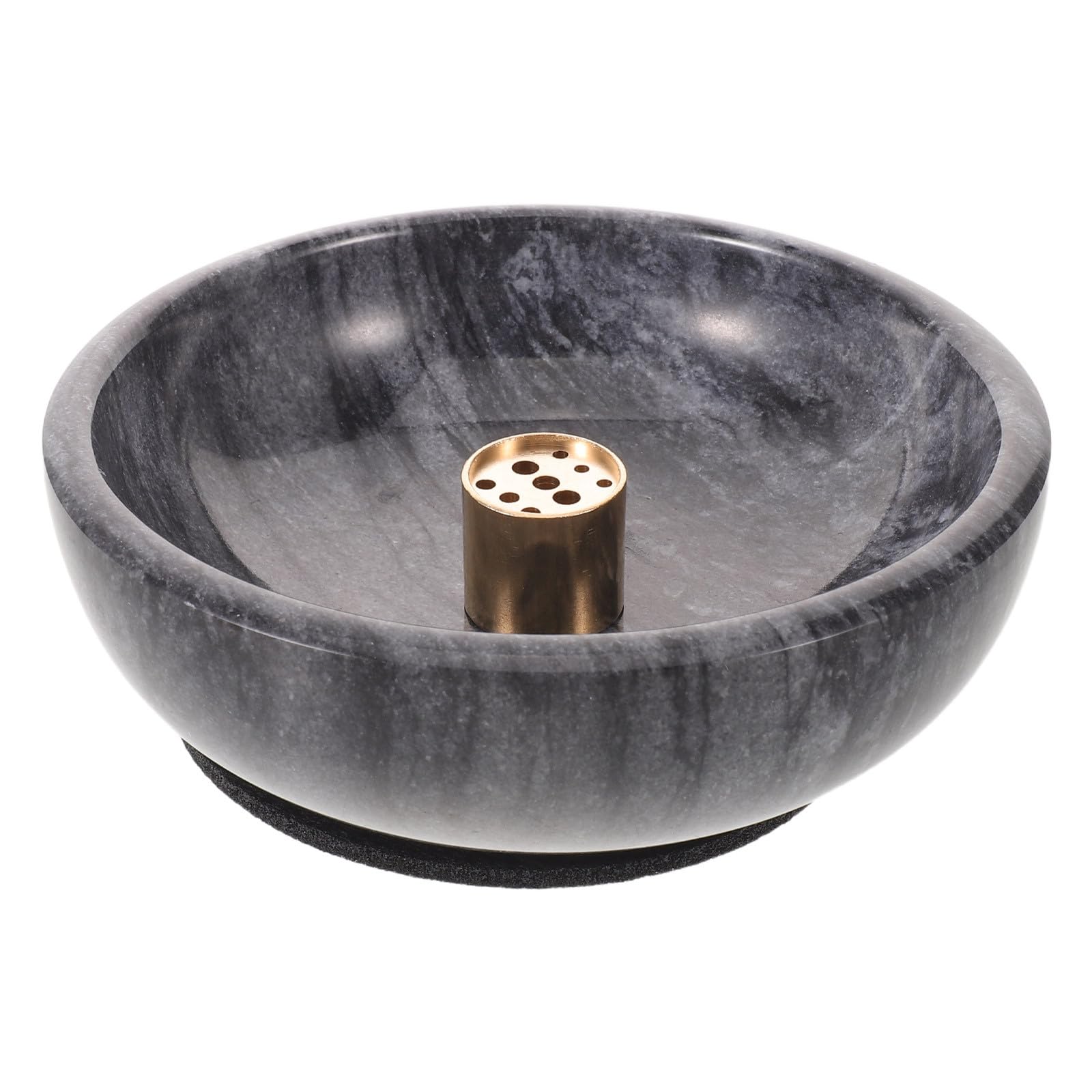 Porta incenso in marmo, raccogli cenere, vassoio per bruciare salvia, Palo Santo, meditazione, yoga, candele per la casa, decorazione spirituale (nero)