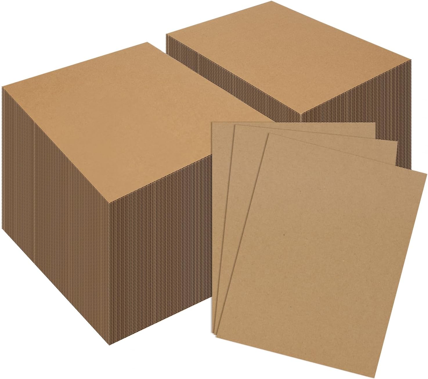 RLAVBL 200 Pack 8.5x11 Corrugated Cardboard Sheets, Flat Cardboard Inserts for Shipping, Mailing, Packing, DIY Crafts