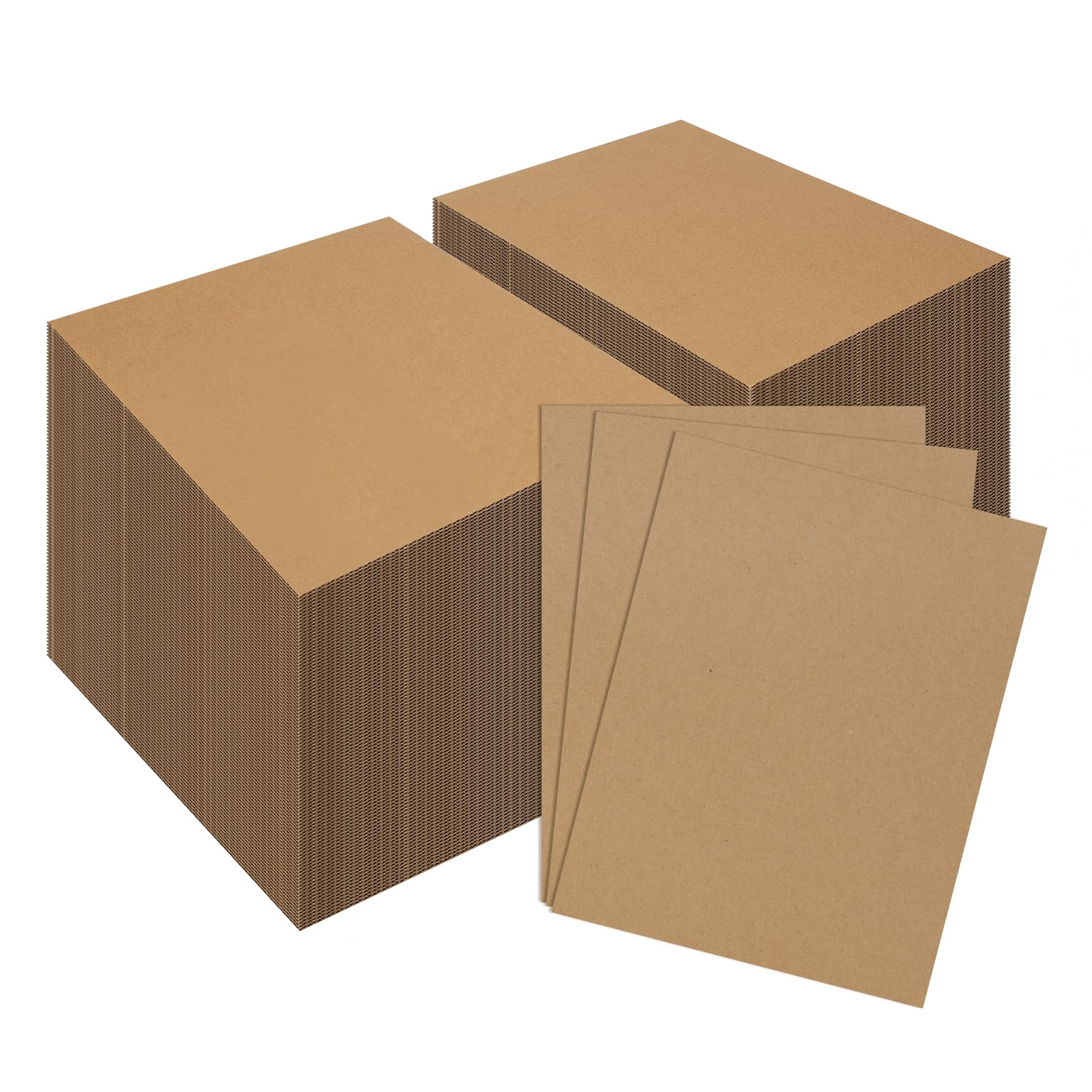RLAVBL 200 Pack 8.5x11 Corrugated Cardboard Sheets, Flat Cardboard Inserts for Shipping, Mailing, Packing, DIY Crafts