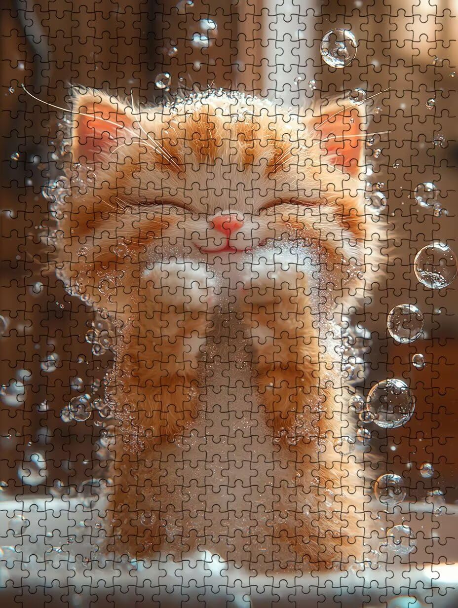 Puzzle 2000 Pezzi, Gatto Bagno 3D Puzzle per Adulti Impegnativo, Educa Puzzles Artistico, Divertente E Stimolante Puzzles Decorativo per La Famiglia, Regalo e Decorazione Pareti DX0YL6-642