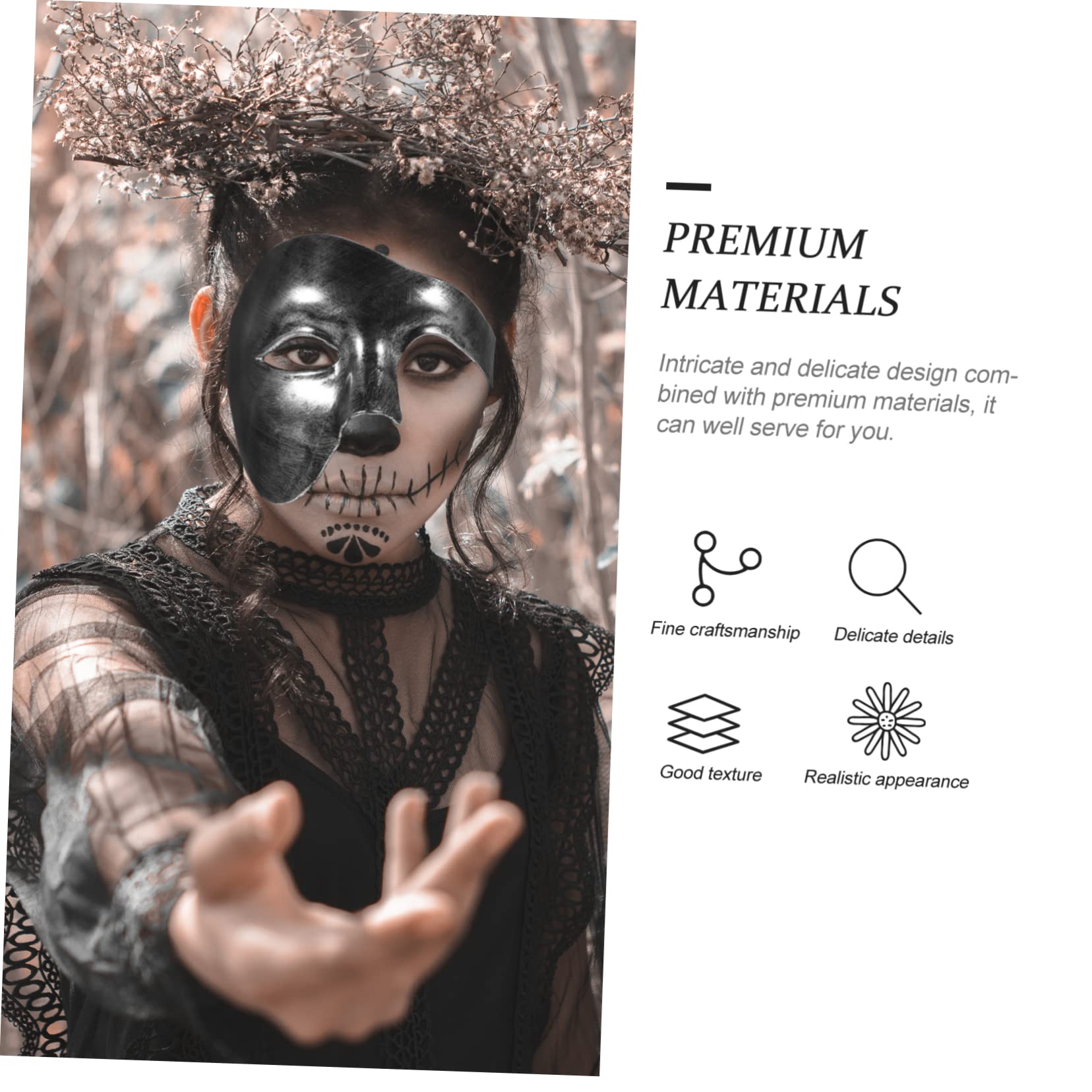 VICASKY demi visage un masque pour les yeux Halloween multifonction accessoire délicat halloween mask masques halloween décor masque yeux masque de mascarade portable abdos