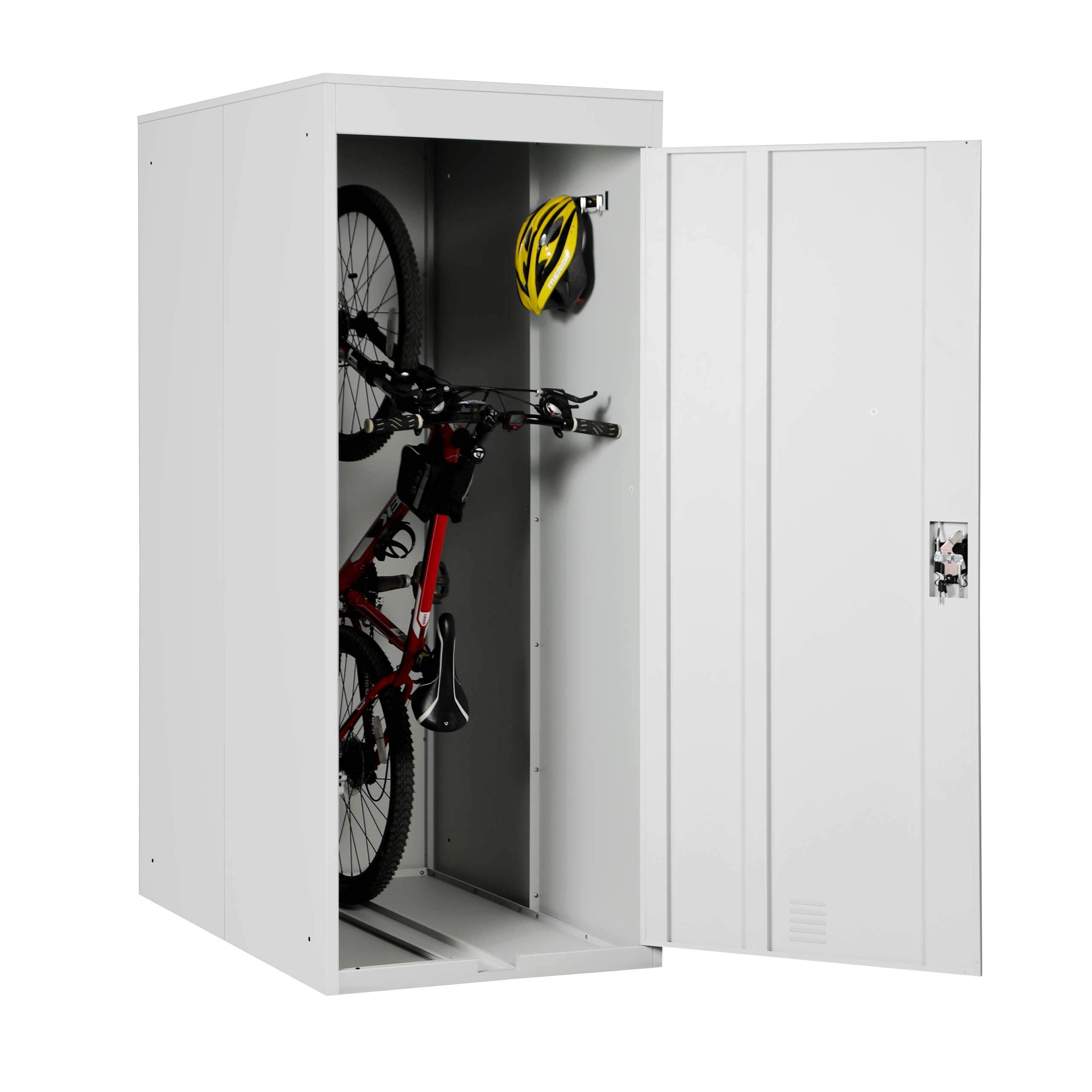 HWC-H66 - Caseta para bicicleta, ampliable con cerradura, color gris claro