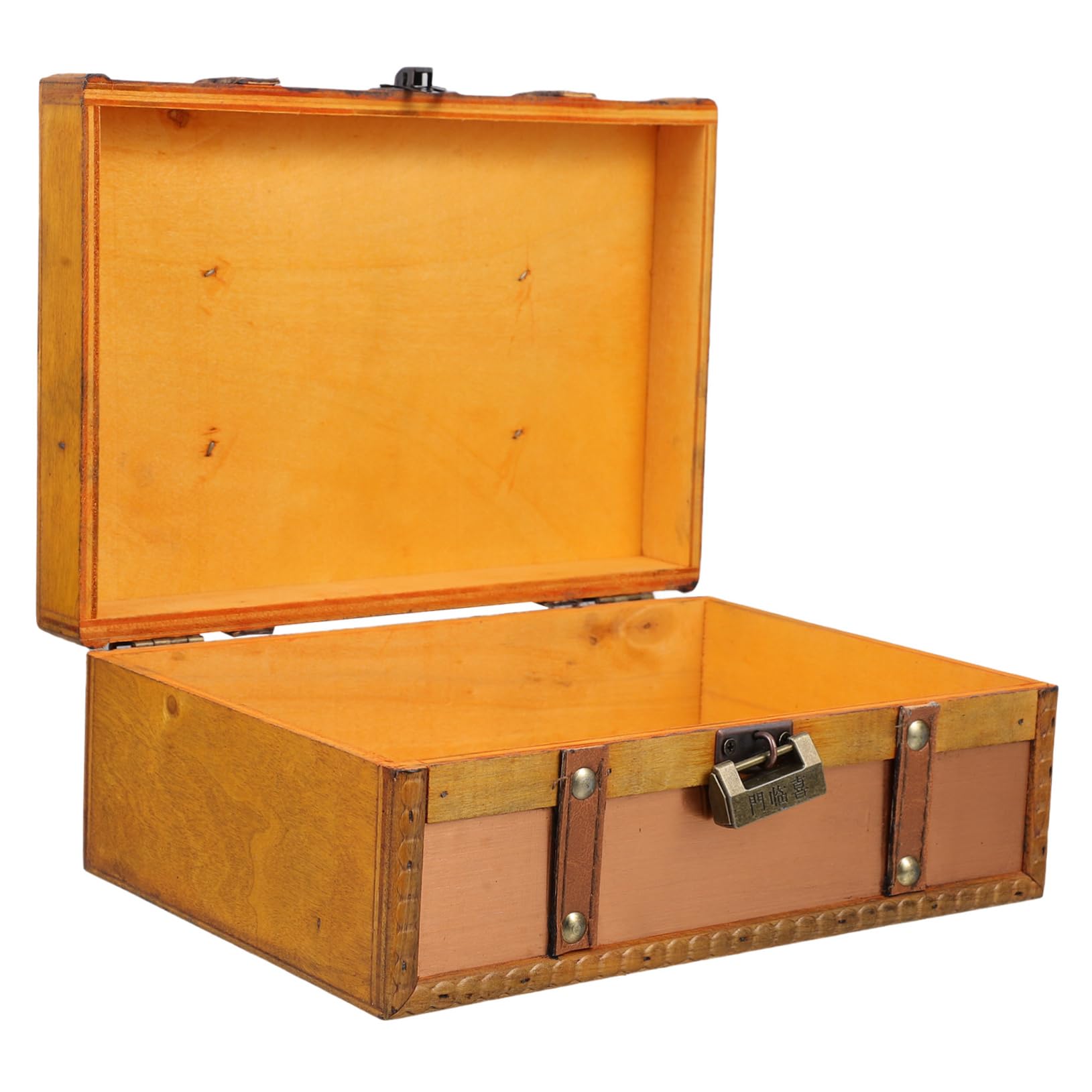 FUNOMOCYA Vintage Wooden Storage Box Decorative Jewelry Box with Lid Desktop Organizer for Sundry Items