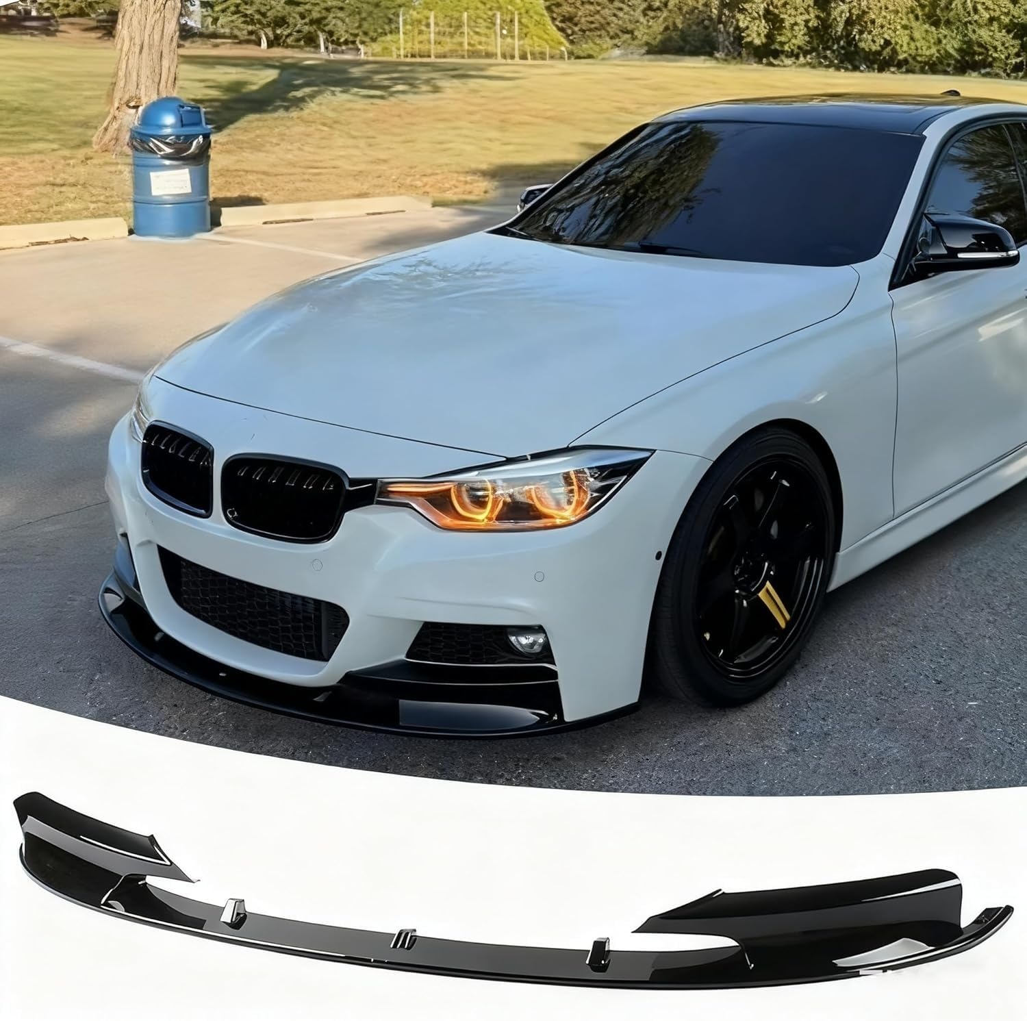 NEESPOC Front Bumper Lip Splitter Spoiler Fit for BMW F30 F31 (Only M Sport) 3 Series 2012-2018 328i/ 330i/ 335i/ 340i/ 330e Gloss Black Accessories