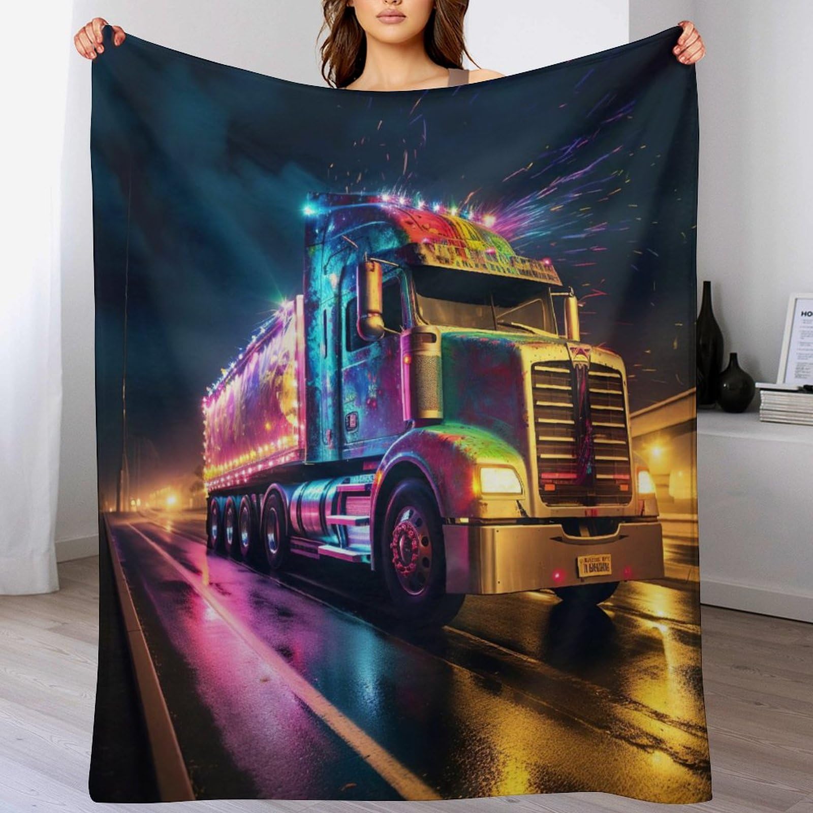 Couverture camion chaude en flanelle pour ne plus jamais avoir froid au salon