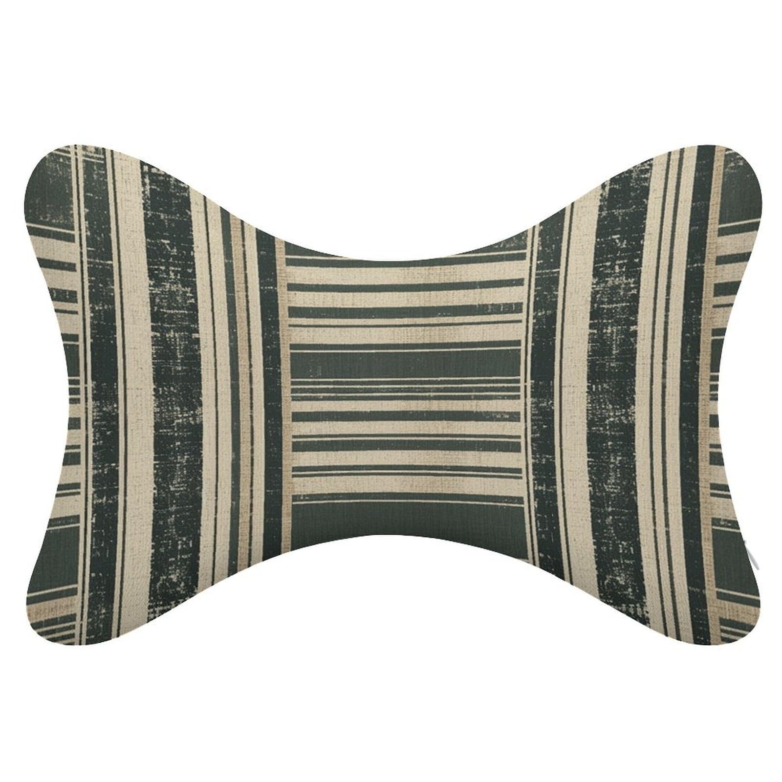 Almohada simple con patrón de rayas, núcleo de almohada de espuma viscoelástica, cojín, proporciona apoyo para el cuello, almohadas de coche para viajes y oficinas en casa.
