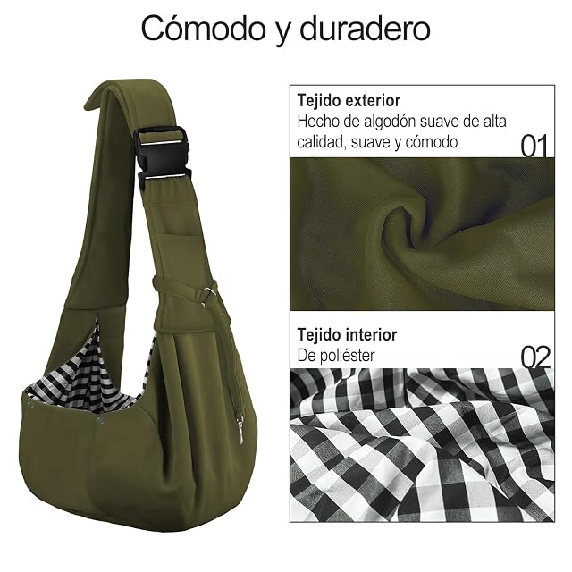 Foto 3 de 7 de PetLoft Transportin Perro Pequeño,Bolso Bandolera para Perro,Ajustable Bolsa de Hombro Cruzada para Perro…