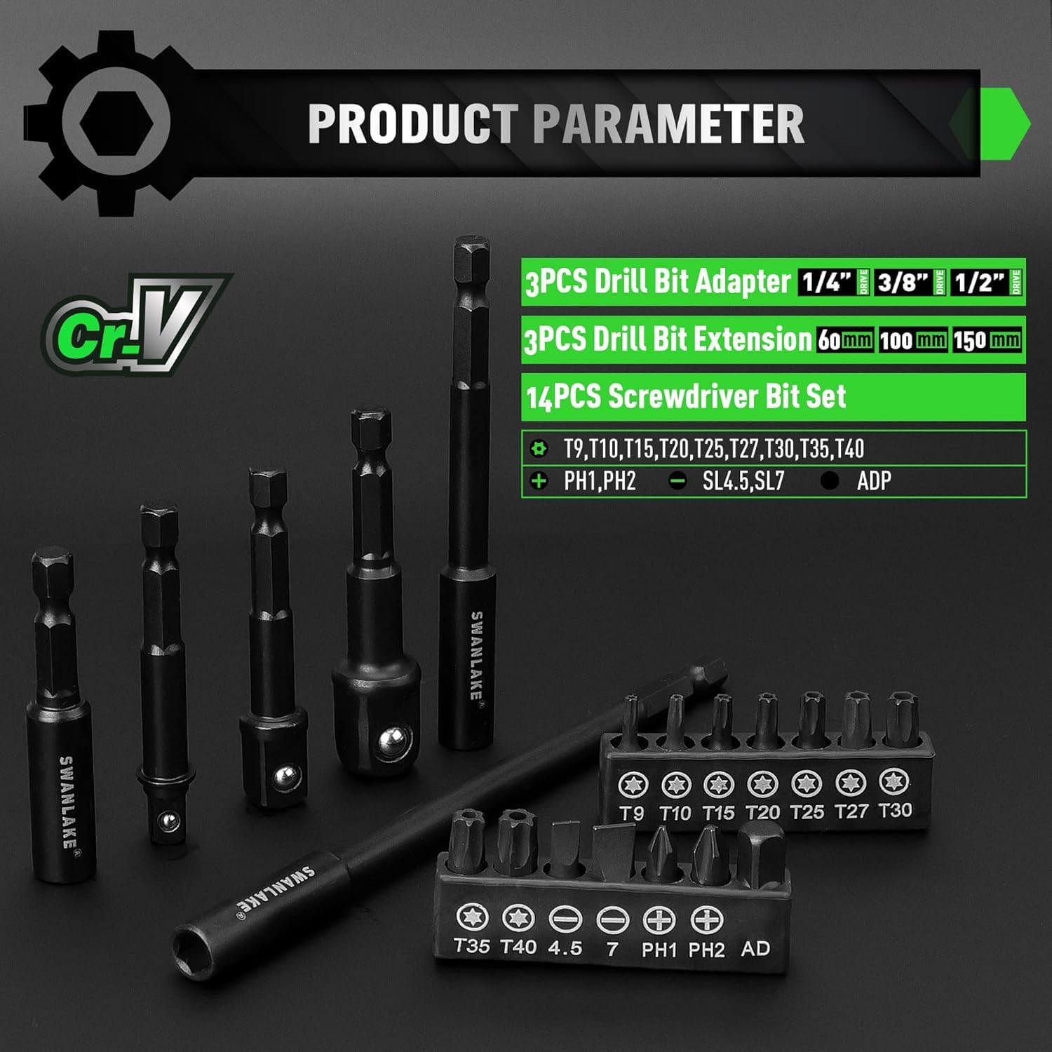 55-Piece Magnetic Nut Driver Set, Metric & SAE 1/4" Hex Shank, Impact Driver Socket Adapters, Snappy Driver Bit - Image 4
