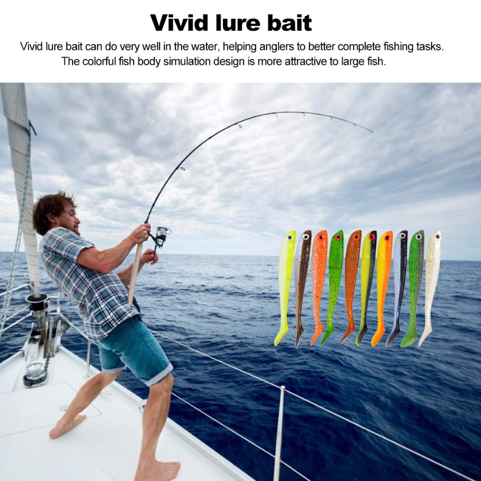 55mm Fishing Lure Fishing Jigs Bass Lures Simulazione Artificiale Piccolo Pesce Morbido Esche Esche Esche con T Tail Accessorio