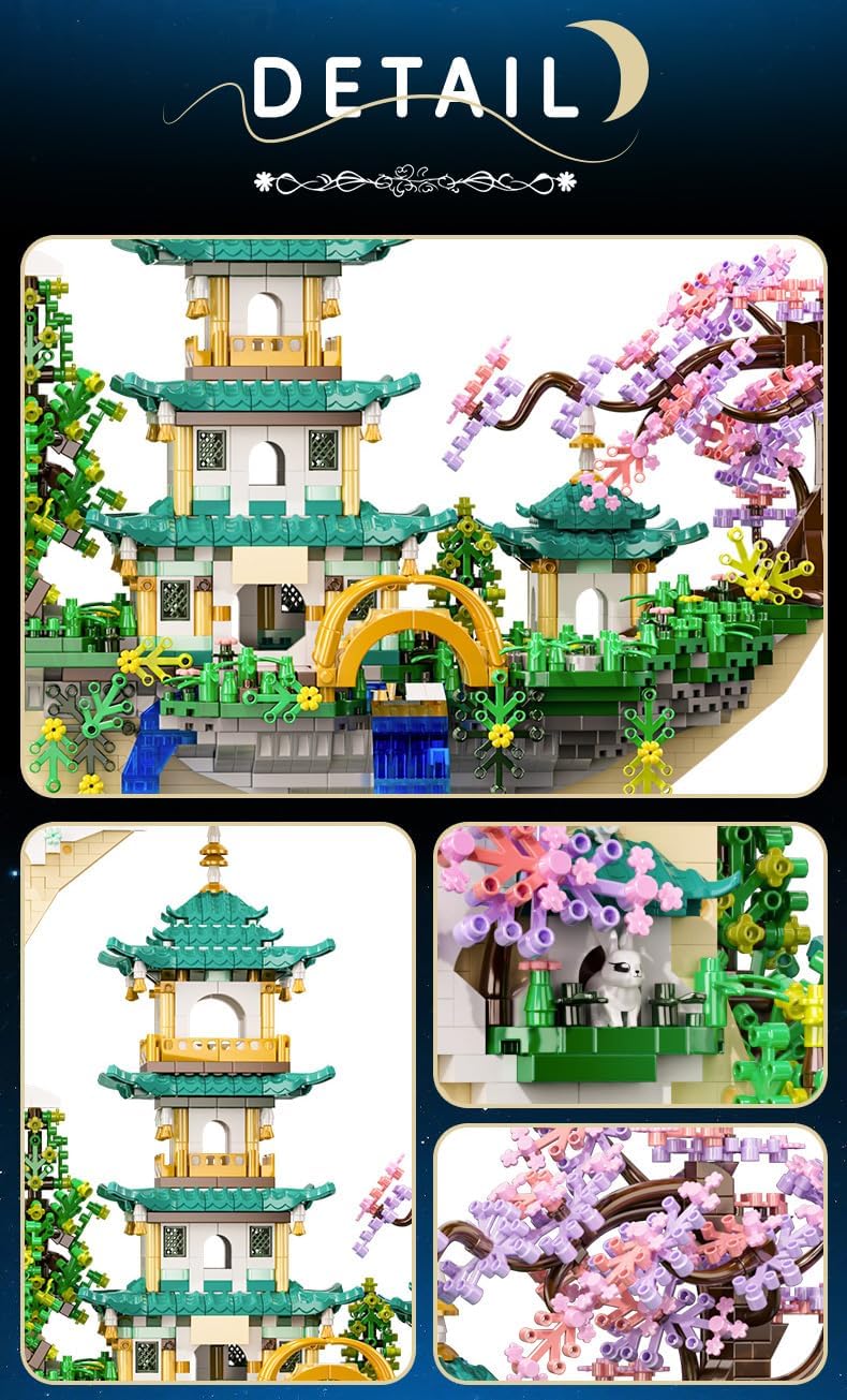LED Moon Palace Building Blocks for Adults, 4288 PCS Toy Building Set Inspired by Chinese Mythology, Collectible Architecture Model, Creative Gift for Teens & Adults