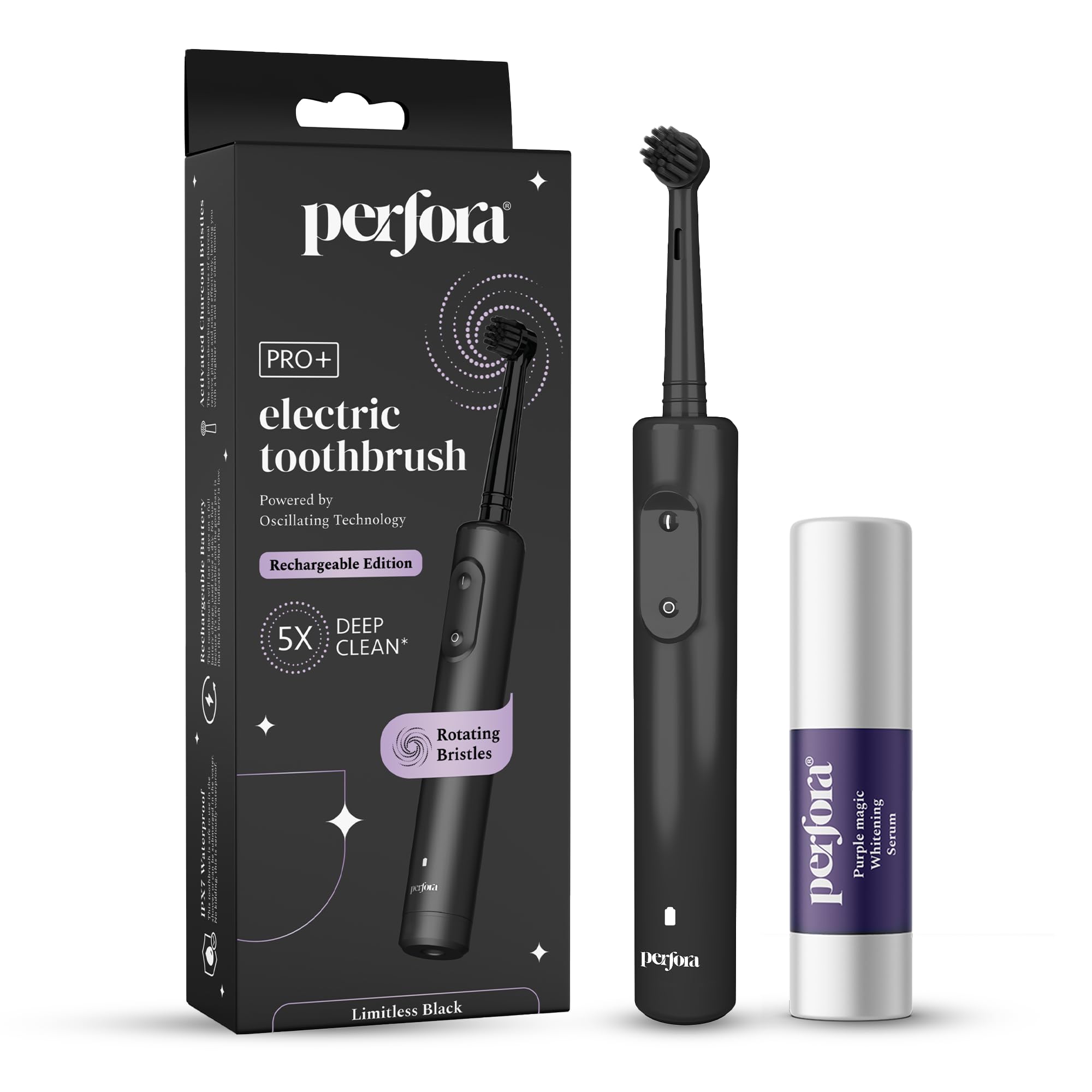 Perfora PRO Oscillating Electric Tooth Brush & Purple Serum Combo | 2 Years Warranty | Rechargeable Electric Toothbrush For Men & Women,8800 RPM,2 min Auto Timer |Purple Toothpaste For Teeth Whitening-image-32