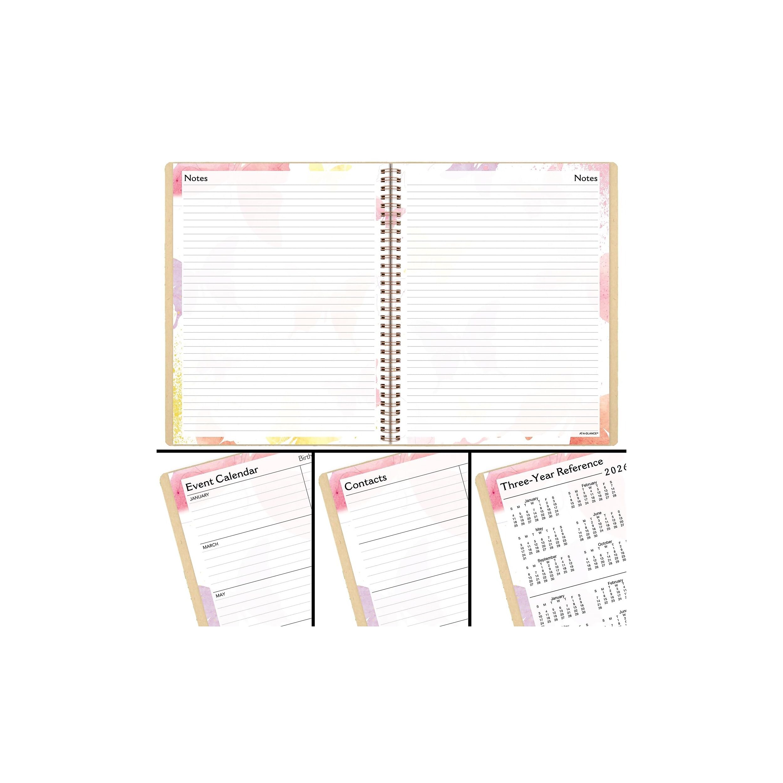 AT-A-GLANCE 2027 - Agenda settimanale e mensile con acquerelli, 21,6 x 27,9 cm, copertina in carta, multicolore