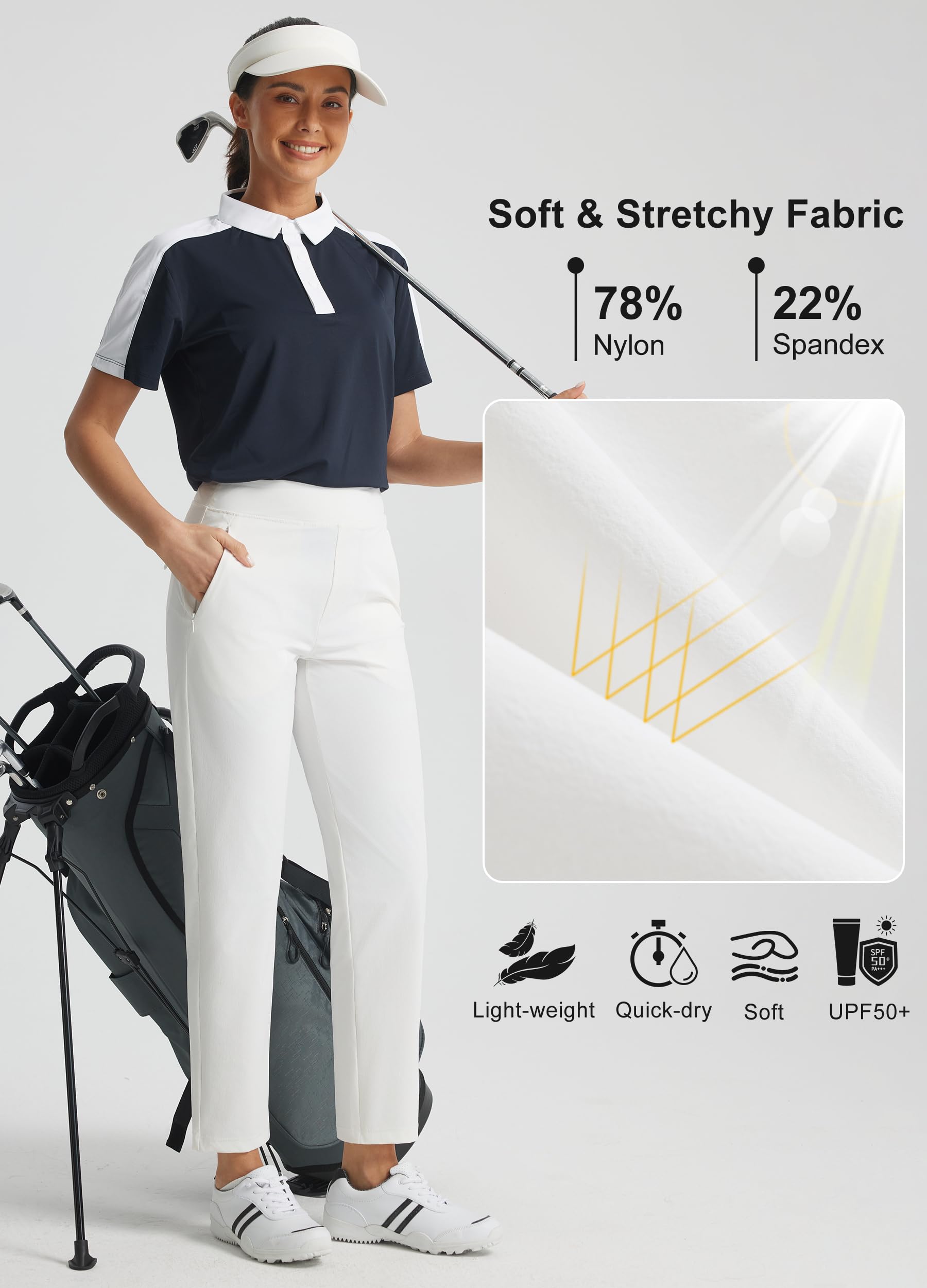 Libin Damen Golfhose 7/8 Jogginghose Leicht Atmungsaktive Trainingshose