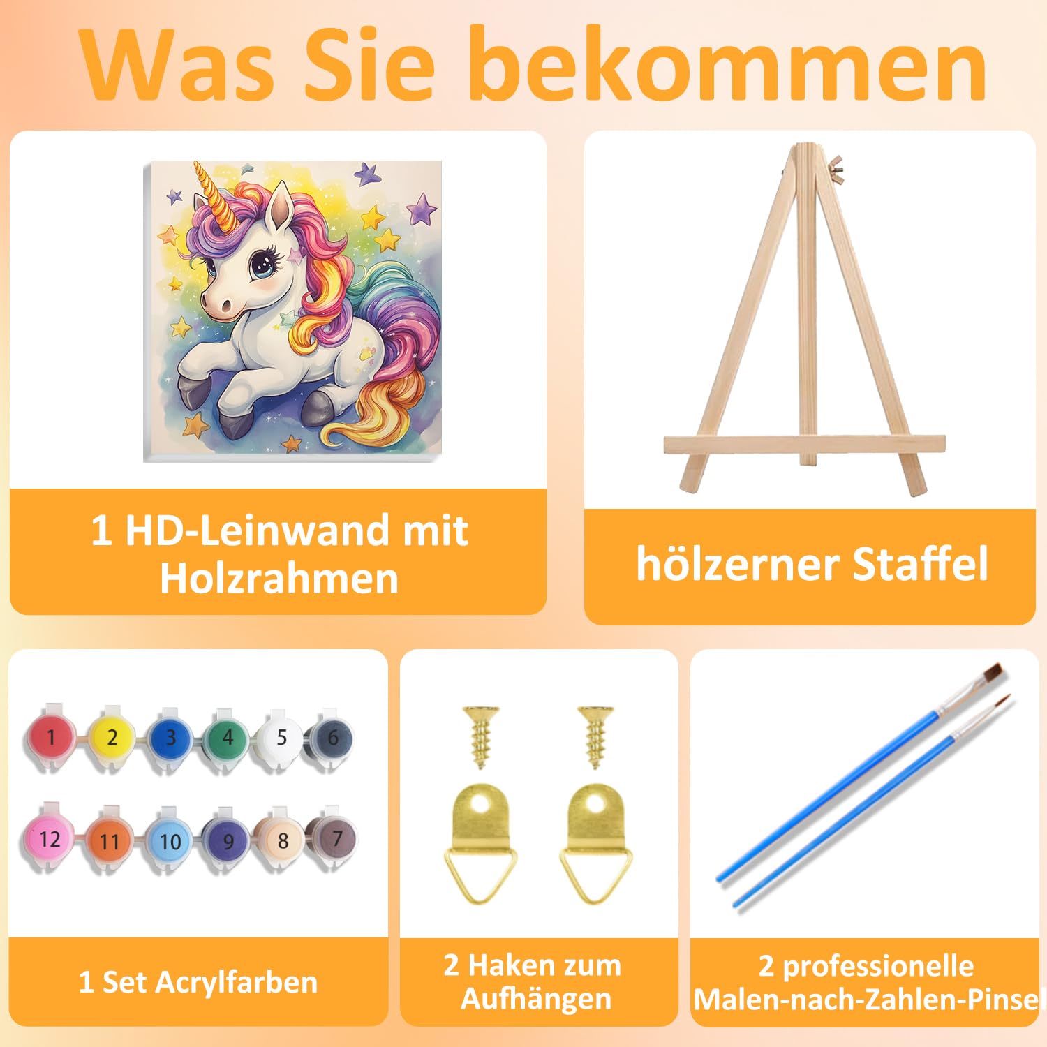 Painting by Numbers Children with Frame, Unicorn Painting by Numbers Children from 5 6 7 8 9 10 Years - Image 4