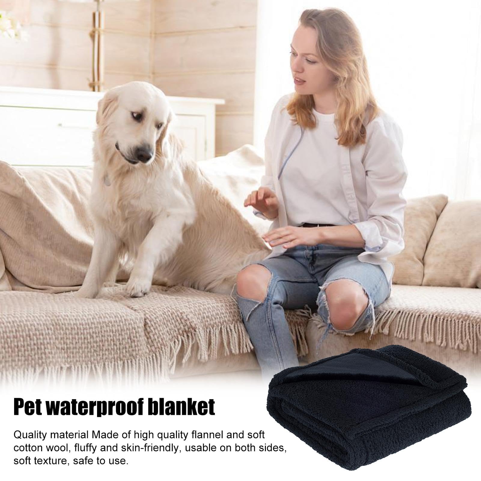 Manta Lavable a máquina para Mascotas, Manta de Franela para | Perros y Gatos, Manta Lavable para Perros, Suministros para Mascotas acogedoras para Gatos de Interior, Todas Las Estaciones,