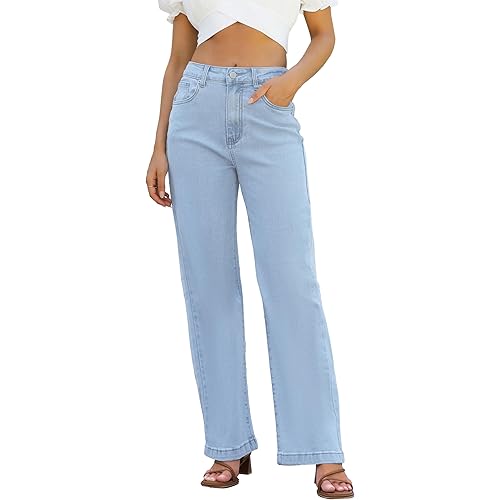 Womens Jeans High Waisted Straight Leg Loose Stretchy Lightweight Tummy Control Trendy Jeans for Women 2025