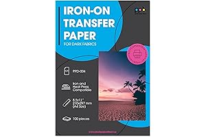 Premium Dark T-Shirt Transfer Paper for Inkjet Printers (LTR 8.5x11", Pack of 100)