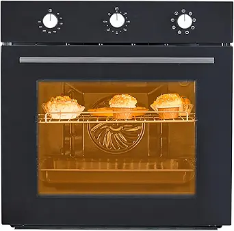 24” Single Wall Oven, 2.5Cu. Ft Built-In Electric Ovens With Mechanical Knobs, 8 Cooking Mode & 3-Layered Glass Door, 3000W/240V Convection Oven for Home Kitchen