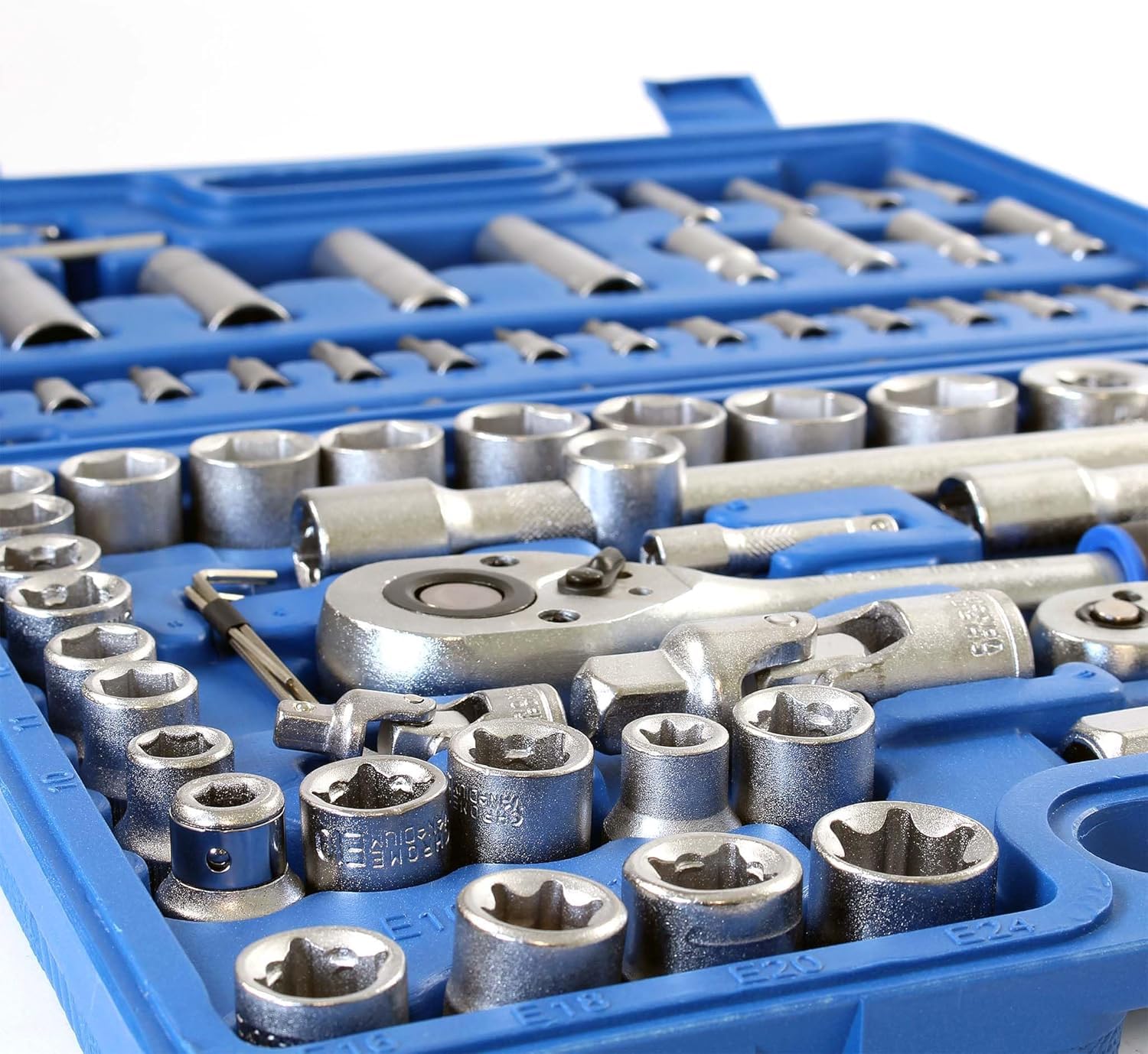 NLIGHTING Set Bussole Professionale 108 Pezzi con Cricchetto 1/4" e 1/2", Inserti Torx Allen Phillips, Bussole Corte e Lunghe, Valigetta Rigida Compatta, Kit Completo per Officina e Fai da Te