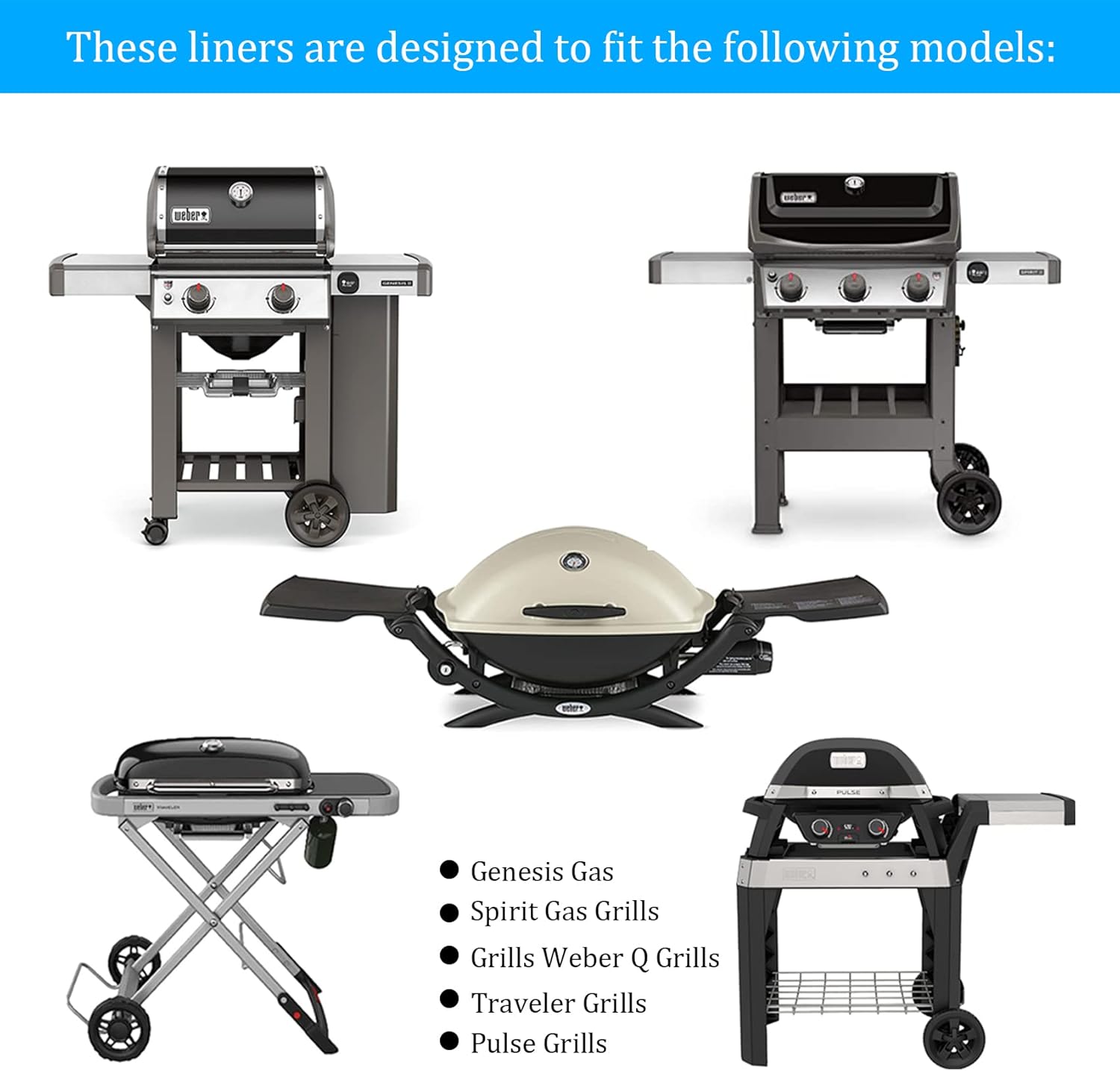30-Pack Grease Drip Pan Liners 6415 for Weber Q, Spirit, Genesis, Genesis II/Genesis II LX 200 and 300 Series Gas Grills & for Cooking Heating Storing Prepping Food 8.5" x 6" Drip Tray Liners : Patio, Lawn & Garden