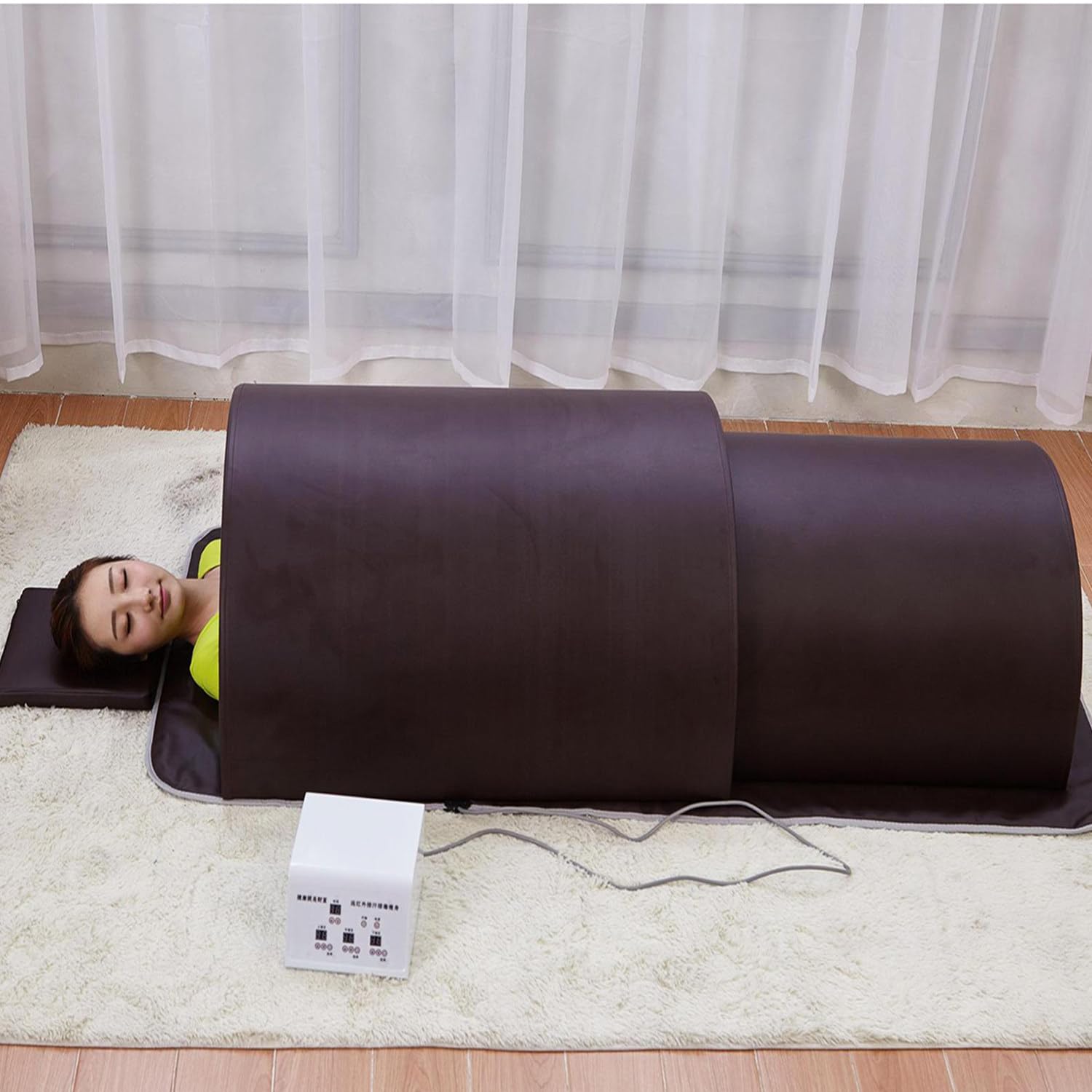 Sauna Personal Con Cúpula De Infrarrojos,Sauna Tumbado Cobertura 360 ​​grados,Sauna Seca Portátil Cuerpo Completo,Desintoxicación Con Calefacción,Circulación Y Piedras Terapéuticas