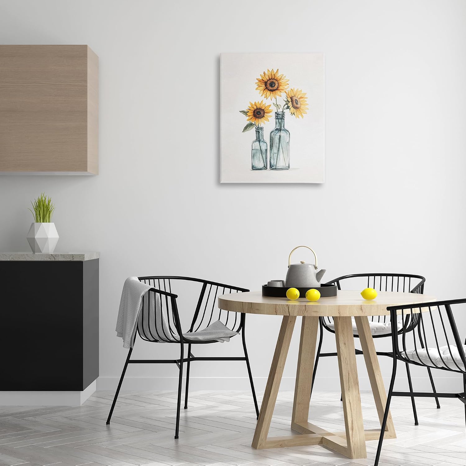 Stupell Industries 'Sunflowers in Bottles Trio'| Canvas Art | Stupell Industries | 24 x 30 Inches, Easy to Hang and Sturdy, Made in USA, by Svetlana Aleynikova