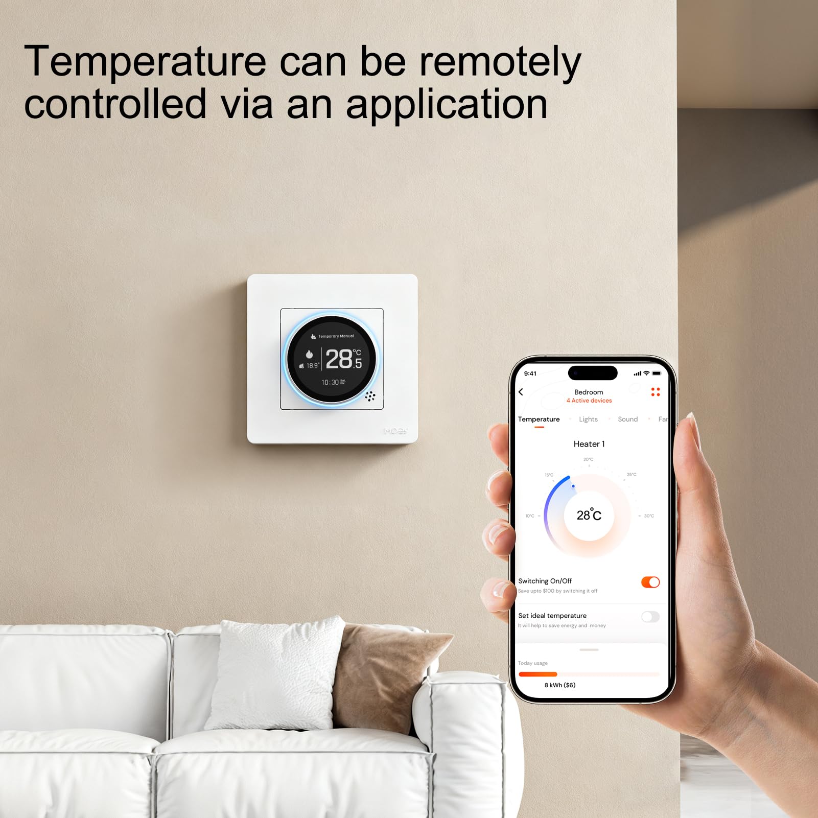 Smart Thermostat für Tuya, für Zigbee Fußbodenheizung Temperaturregler für Boiler, App Fernbedienung, einstellbar (GA-Weiß)