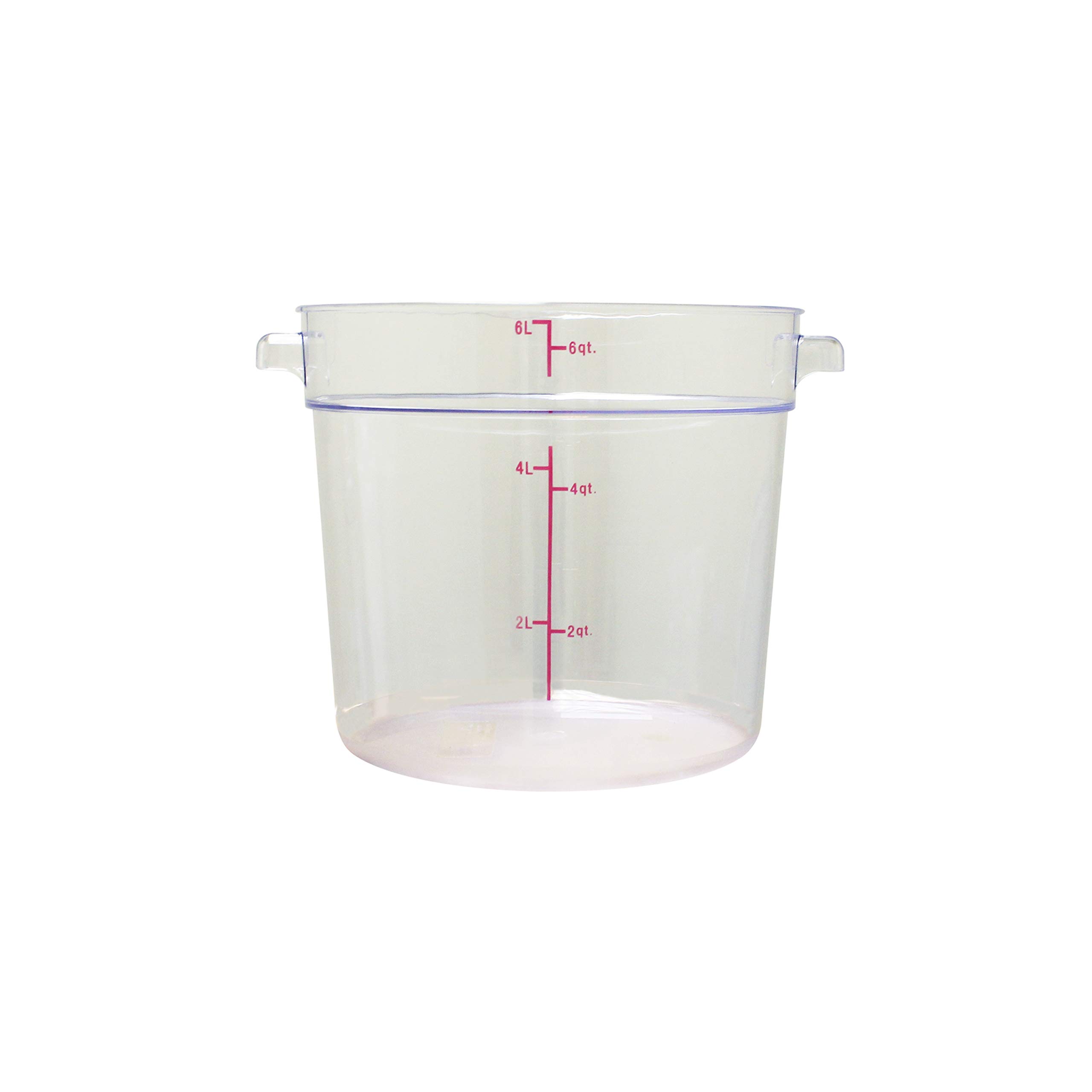 6 quart round food storage container by Thunder Group – 6.0 quarts, Polycarbonate (PC), Clear, Model PLRFT306PC