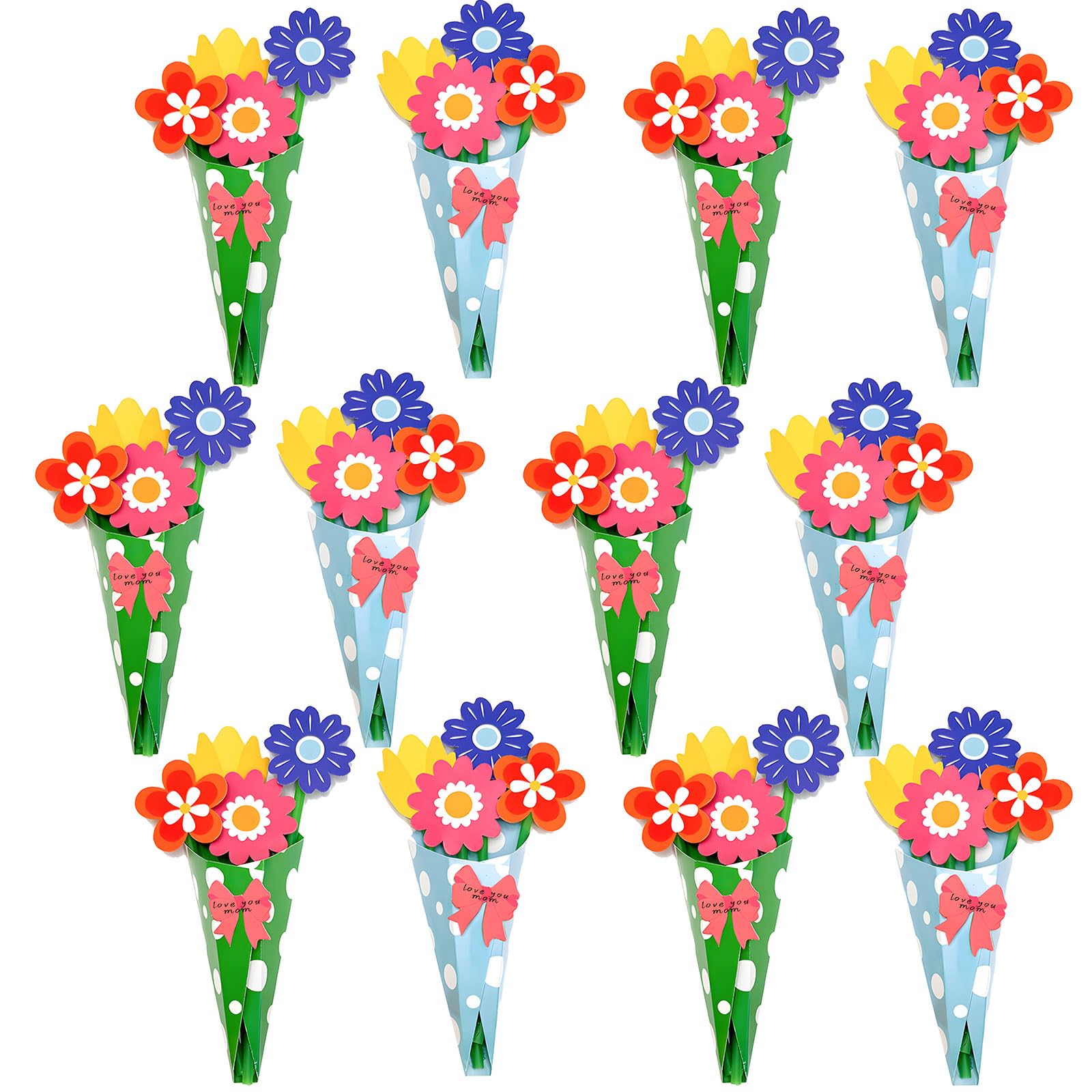 Mothers Day Crafts for Kids Flower Bouquet,Spring Handmade Decorations Set for Mother’s Day Gift,Craft Activities & Thoughtful Surprises,for Children Classroom Activities DIY Mother Day Flower Bouquet