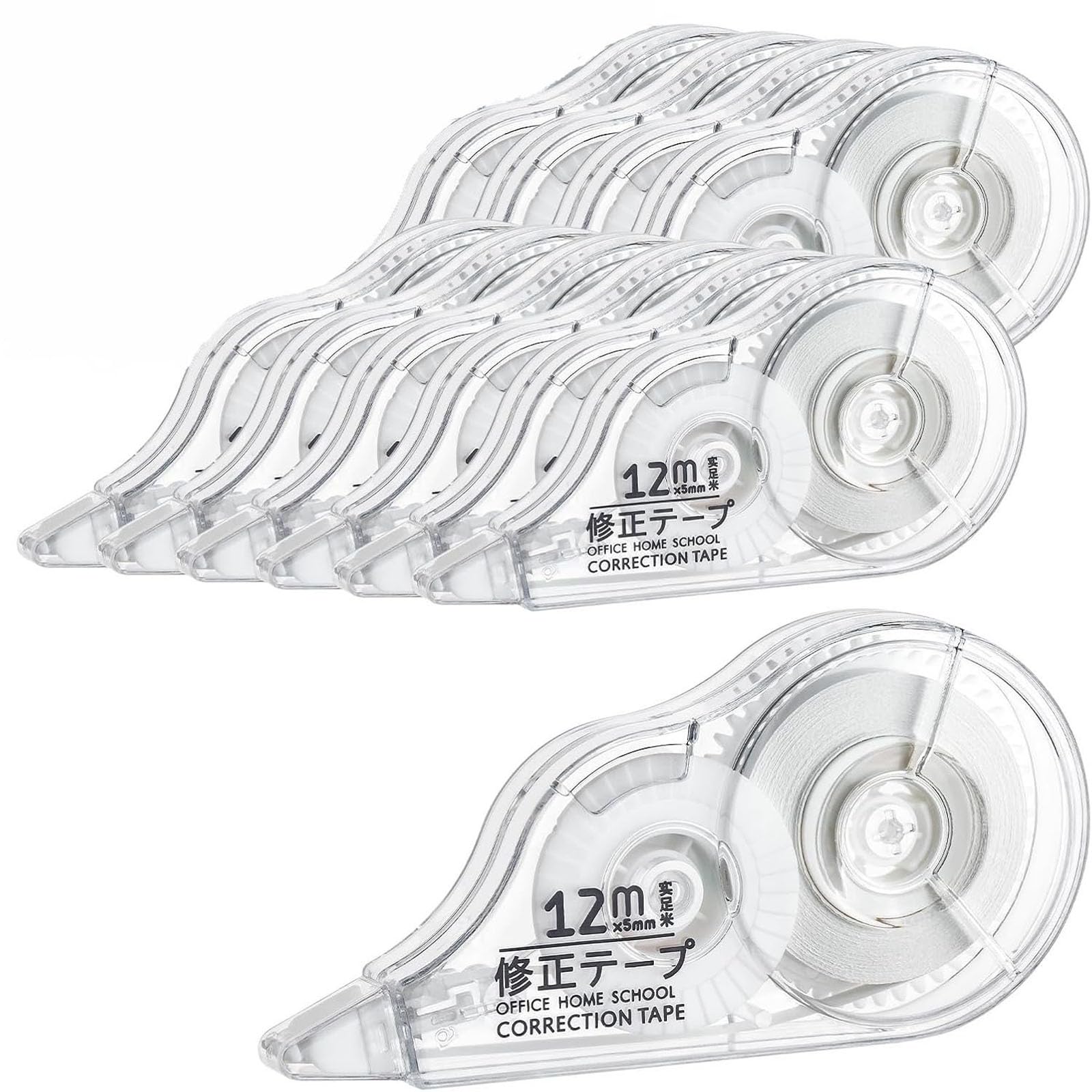 Rayyan10 Pcs Correction Tape, Pocket Tape Roller Extra Strong Mouse ShapeTransparent Adhesive Correction Rollers for Home School and Office Supplies(12 m x 5 mm)