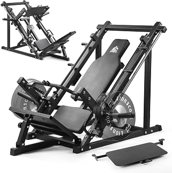 LIONSCOOL 2-in-1 Leg Press & Linear Row Machine Combo, 700LBS Weight Capacity Adjustable Back Pad Home Gym Equipment for Lower Body & Back Workout