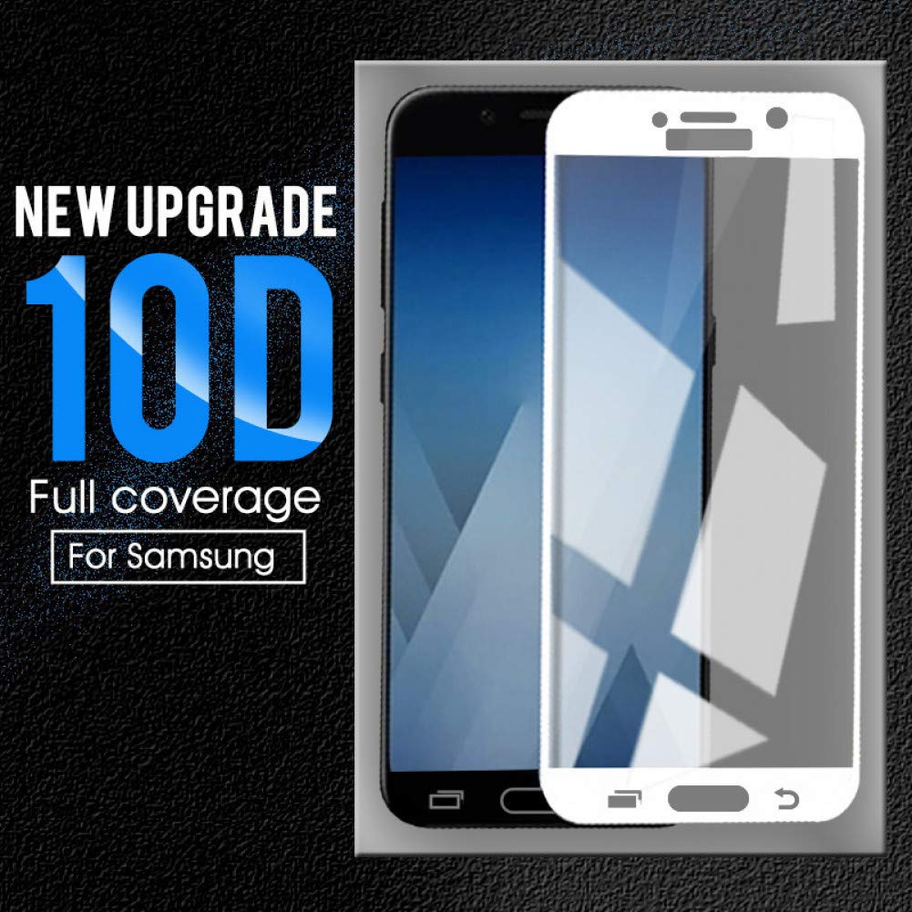 BJHYN 2PCS For Samsung Galaxy A7 A5 2017 S7 S6 J310 J510 J710 J3 J5 J7 Pro Screen Protector Tempered Glass 10D Full Protective Glass,for A7 2017,Black