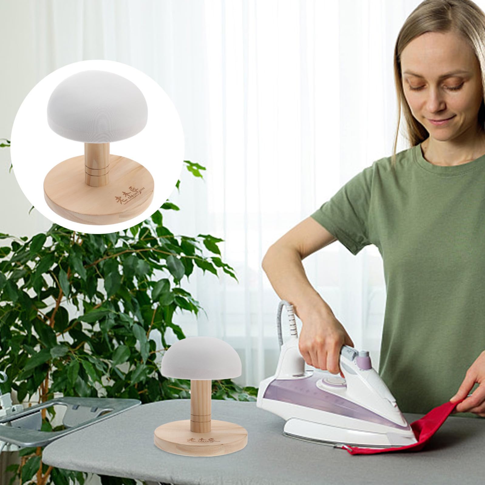 VICASKY Hemden Bügelbrett, kleines Bügelwerkzeug, 1 Stück, Holz und Stoff, kompakte Bauweise, leicht zu tragen, für Kragen und Hosenbeinöffnung Zufällige Farbe