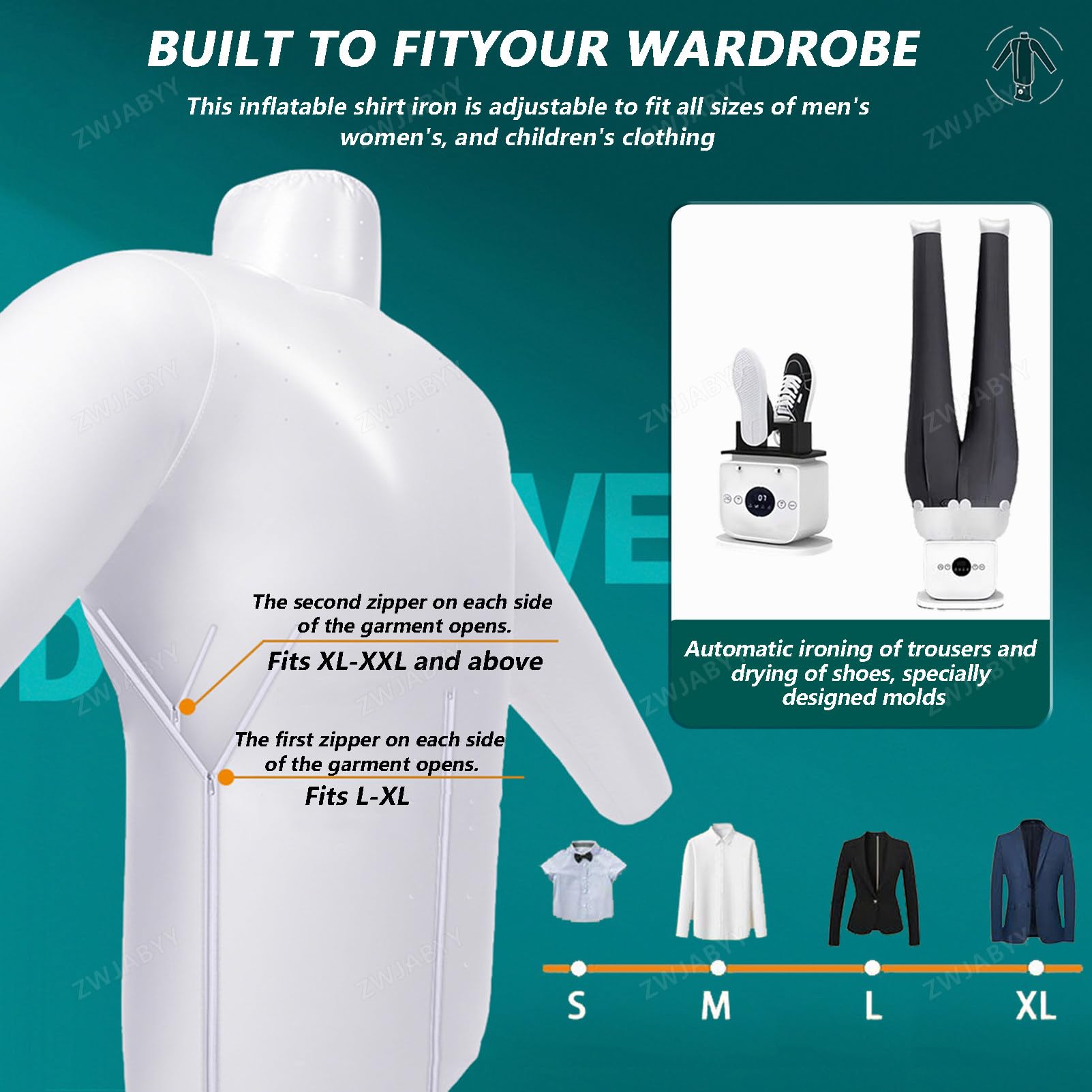 Automatischer Hemdenbügler|Ersetzt Bügeleisen, Bügelbrett, Dampfglätter und Steamer | Bügelgerät mit Bügelpuppe für Hemden, Blusen & Shirts | Innovativ & effizient A