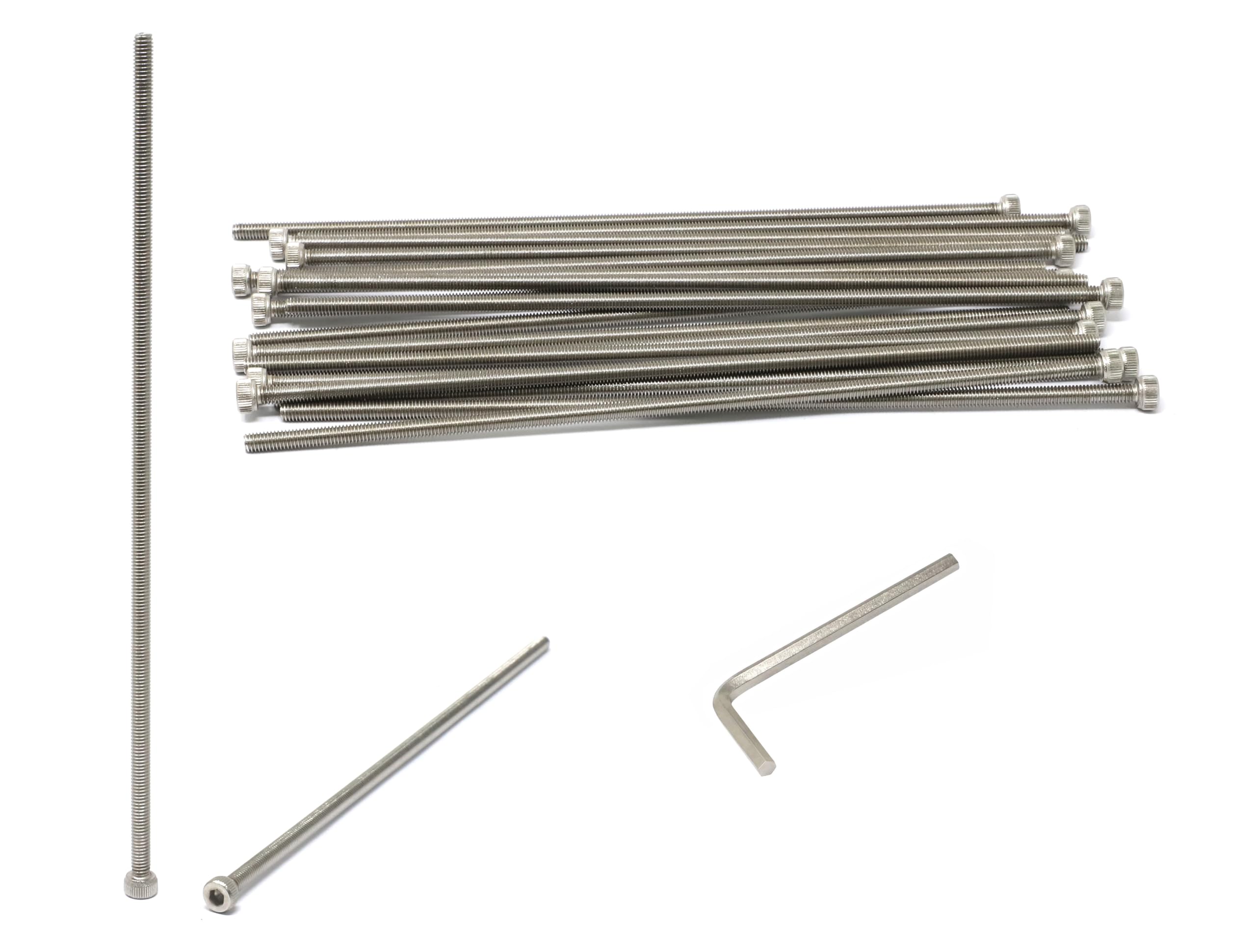 iexcell 20 Pcs M4 x 170mm Thread Pitch 0.7 mm Stainless Steel 304 Hex Socket Head Cap Screws Bolts Kit