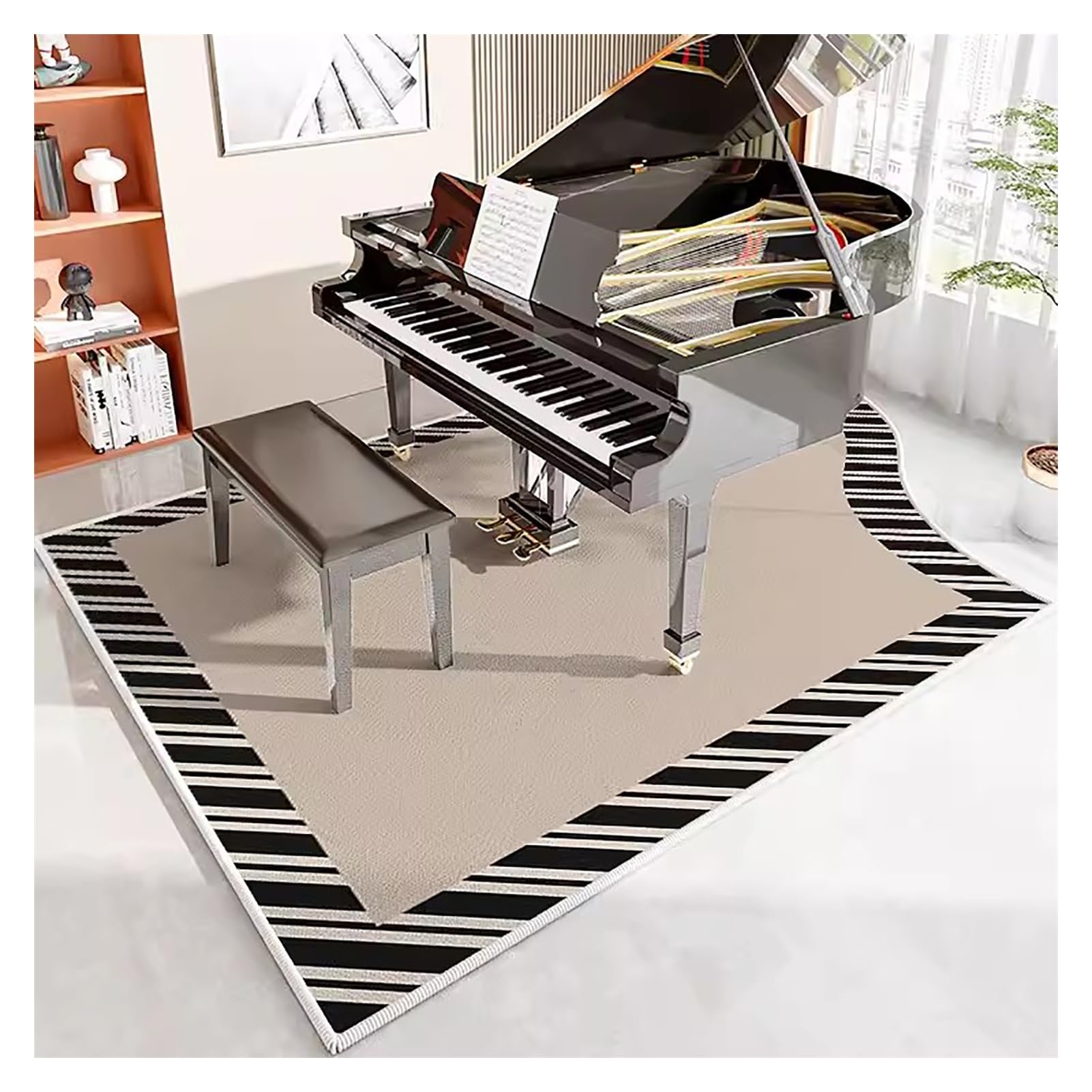 Tappetino per Pianoforte Verticale Spesso 10 mm, Tappetino insonorizzato, Tappeto per Pianoforte Lavabile Antiscivolo per pianoforti Verticali, Cuscinetto Ammortizzante, Tappeto PE