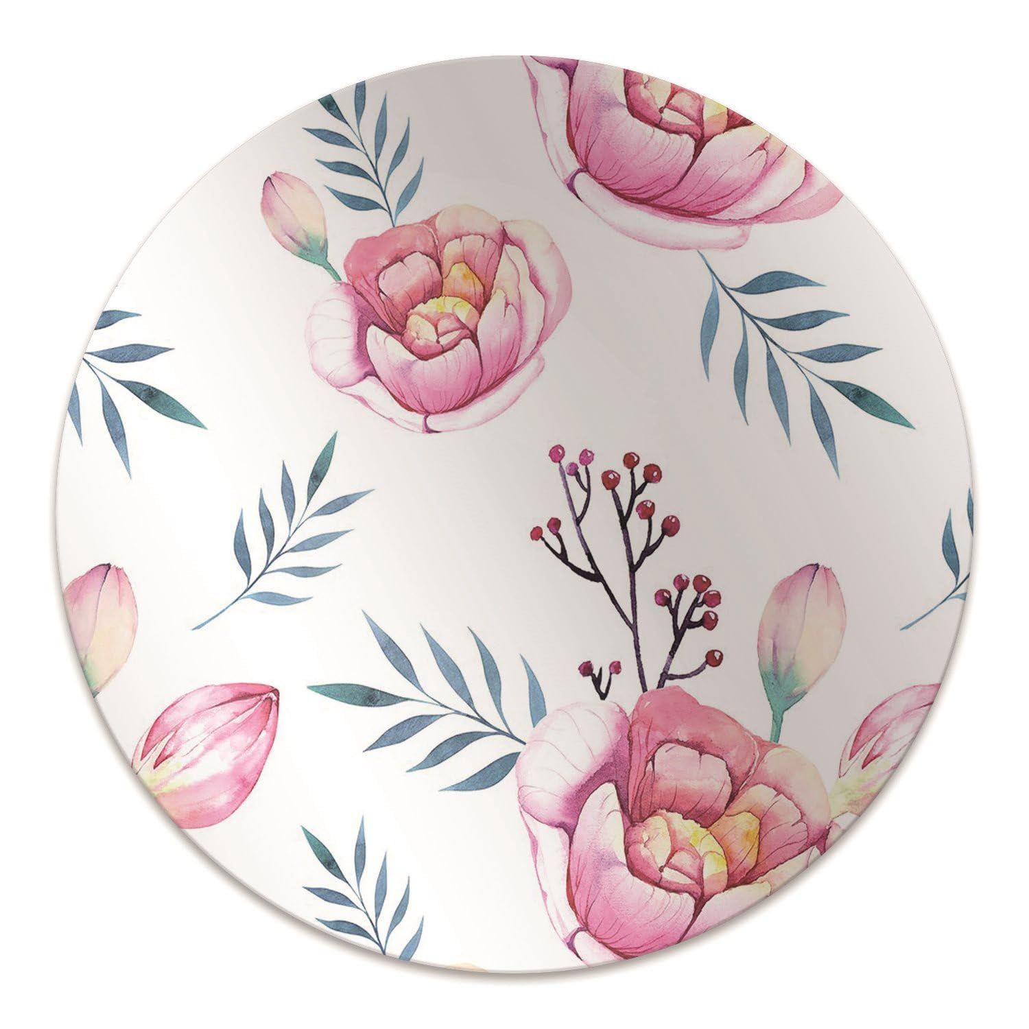 Tapis de sol ø100 cm en PVC premium au motif fleurs élégant