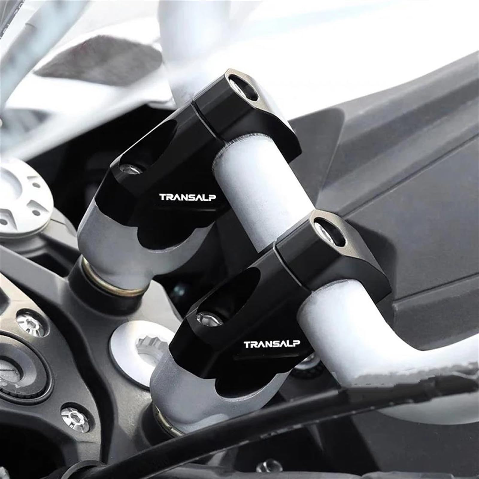 Riser Manubrio Moto per H&Onda XL750 Transalp XL650 XL 750 650 Manubrio Barre Rising Mount Morsetto Innalzamento Estendi Distanziale Rialzo Manubrio(Argento 28mm)