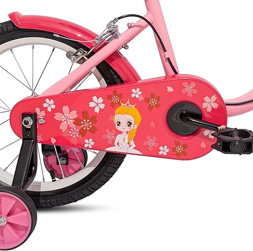 Miniatura 4 de JOYSTAR Bicicleta de hadas para niñas pequeñas y niños de 2 a 9 años, bicicleta para niños de 12, 14, 16, 18 pulgadas, con ruedas de entrenamiento,