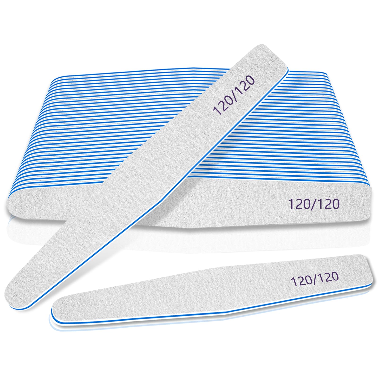 120 120 Grit 12pcs Nail File for Poly Nail Extension Gel Emery Boards for Acrylic Nails Coarse for