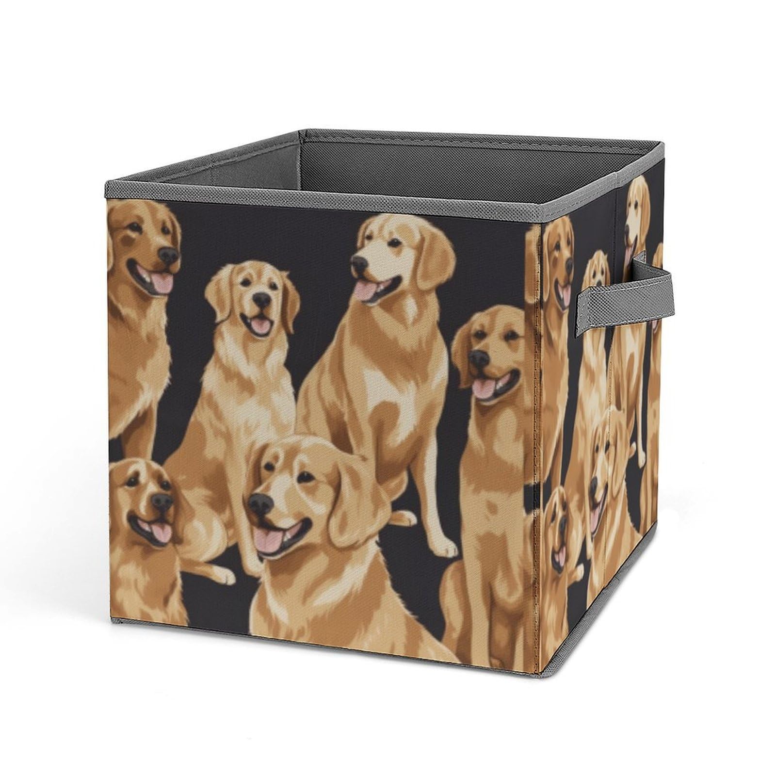 Panier de rangement Golden Retriever boîte pliable cube empilable maison