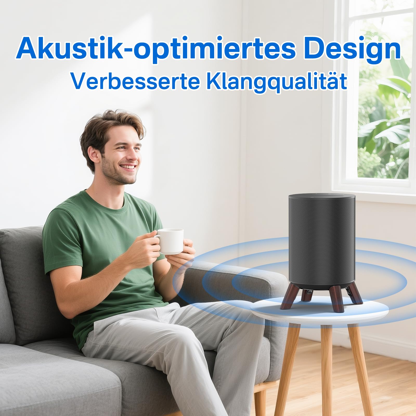 Soporte de Escritorio de trípode de Madera para Soporte de Escritorio Sonos Era 100 | Soporte de Altavoz de Escritorio Estable Diseñado para Soporte de Escritorio Sonos Ear 100
