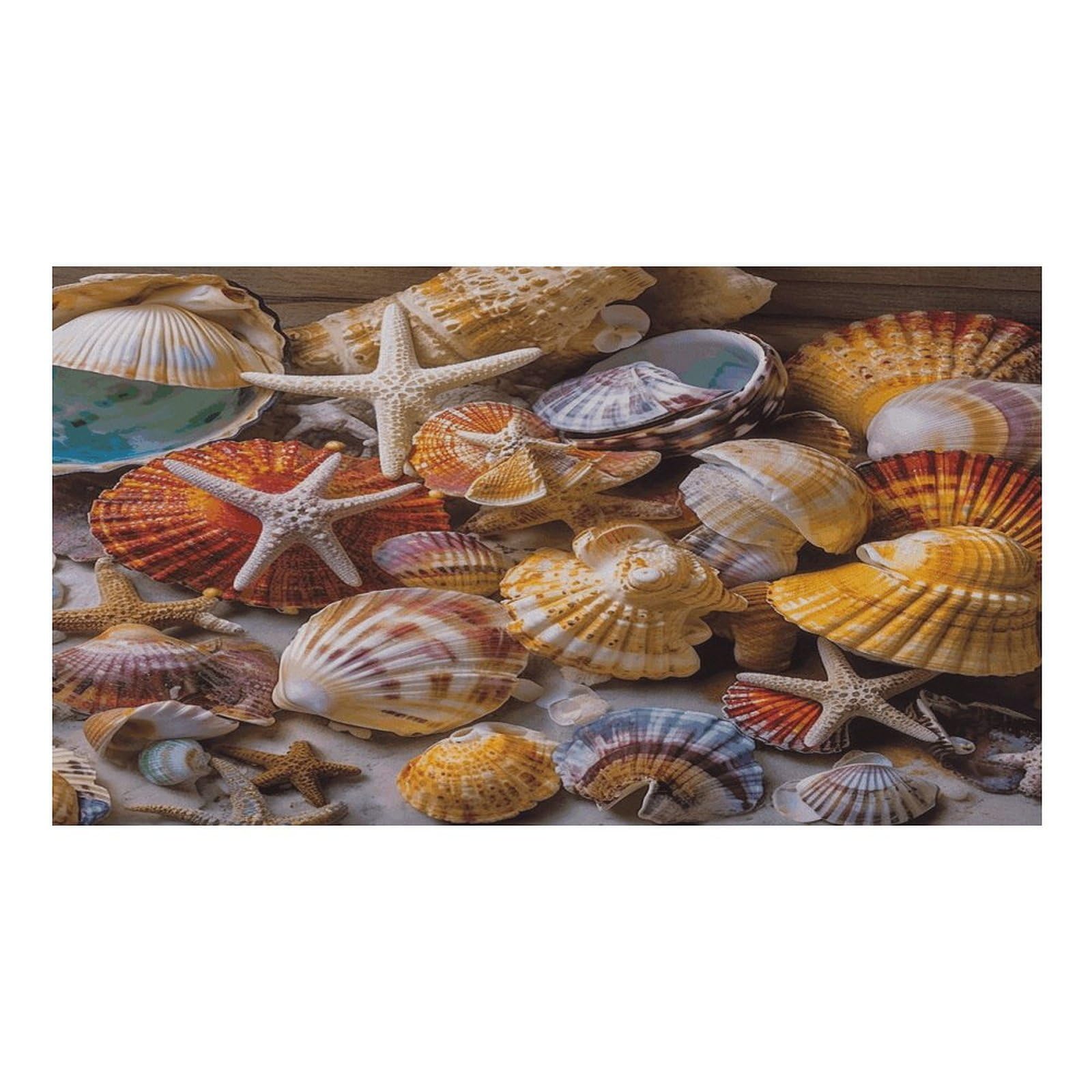 Sea Shell Treasures Tapis de nourriture pour chat – Tapis d'alimentation antidérapant pour chien facile à nettoyer pour la nourriture et l'eau, tapis de gamelle pour chien et chat 43,2 x 76,2 cm