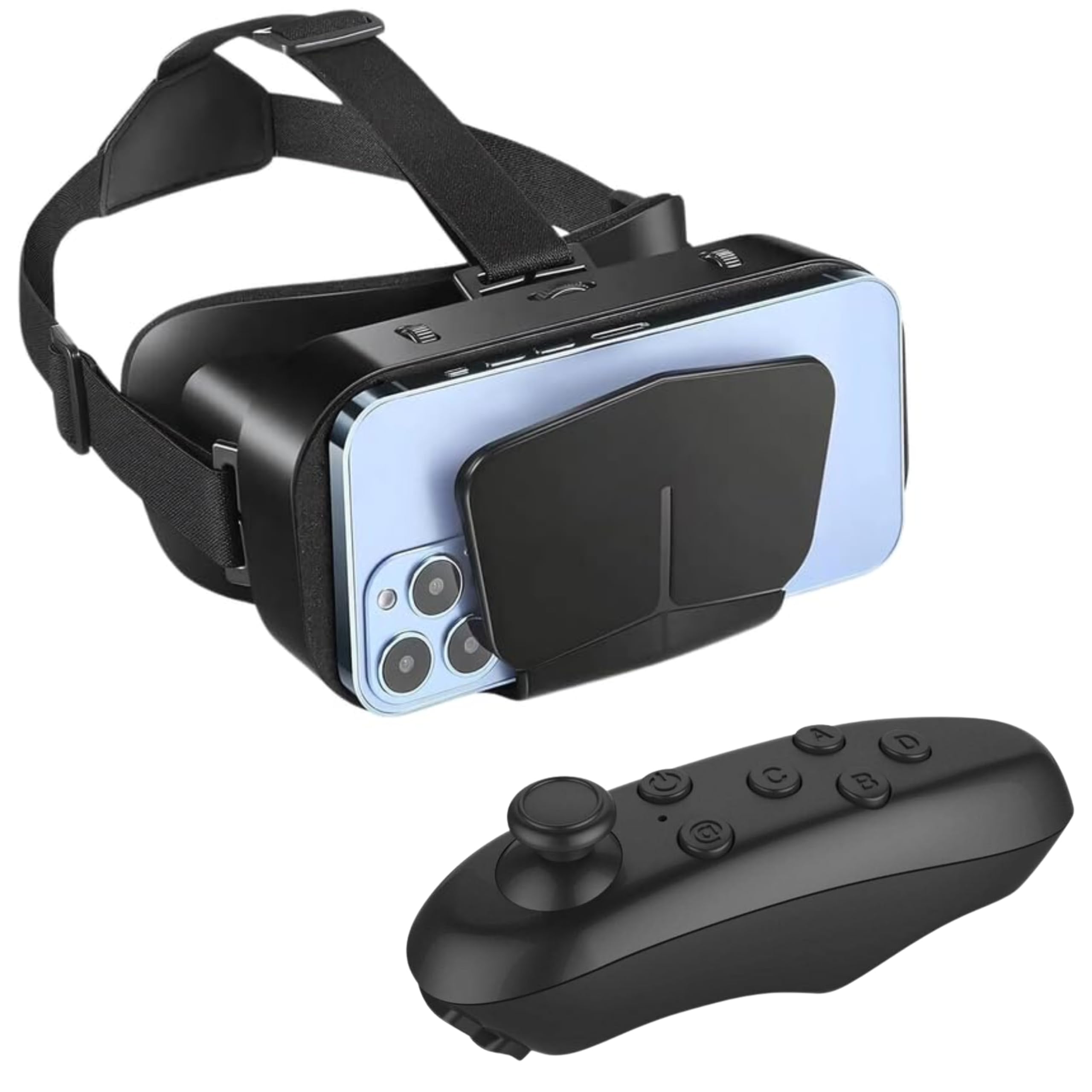 Drumstone (𝑪𝒐𝒎𝒃𝒐) 3D VR Headset with 90° Wide Angle & Myopia Support + Mini VR Remote Controller, Immersive 3D Glasses for Movies & Gaming with Comfortable Fit, Wireless Gamepad Control-image-11