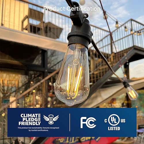 Miniatura 4 de FLSNT Bombillas LED Edison ST19 para tira de luces, bombillas LED equivalentes a 25 W para exteriores, para patio, Gardon, 2 W, 180 LM, 2700 K