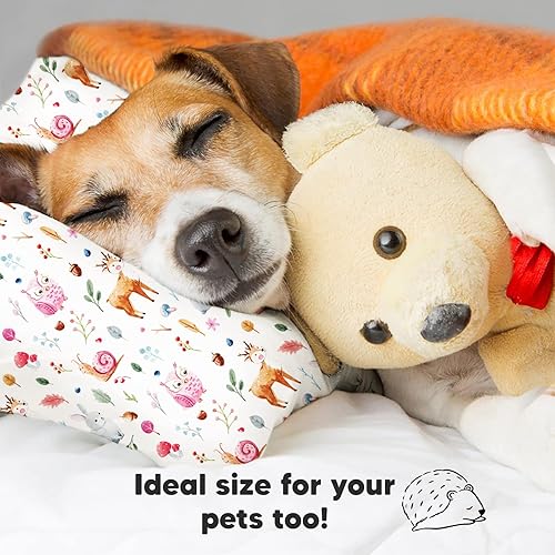 Miniatura 8 de My Little Dreamy Kids Almohada con funda, 13 x 18 pulgadas, de viaje, para dormir, pequeña, de algodón orgánico, suave y transpirable, lavable a