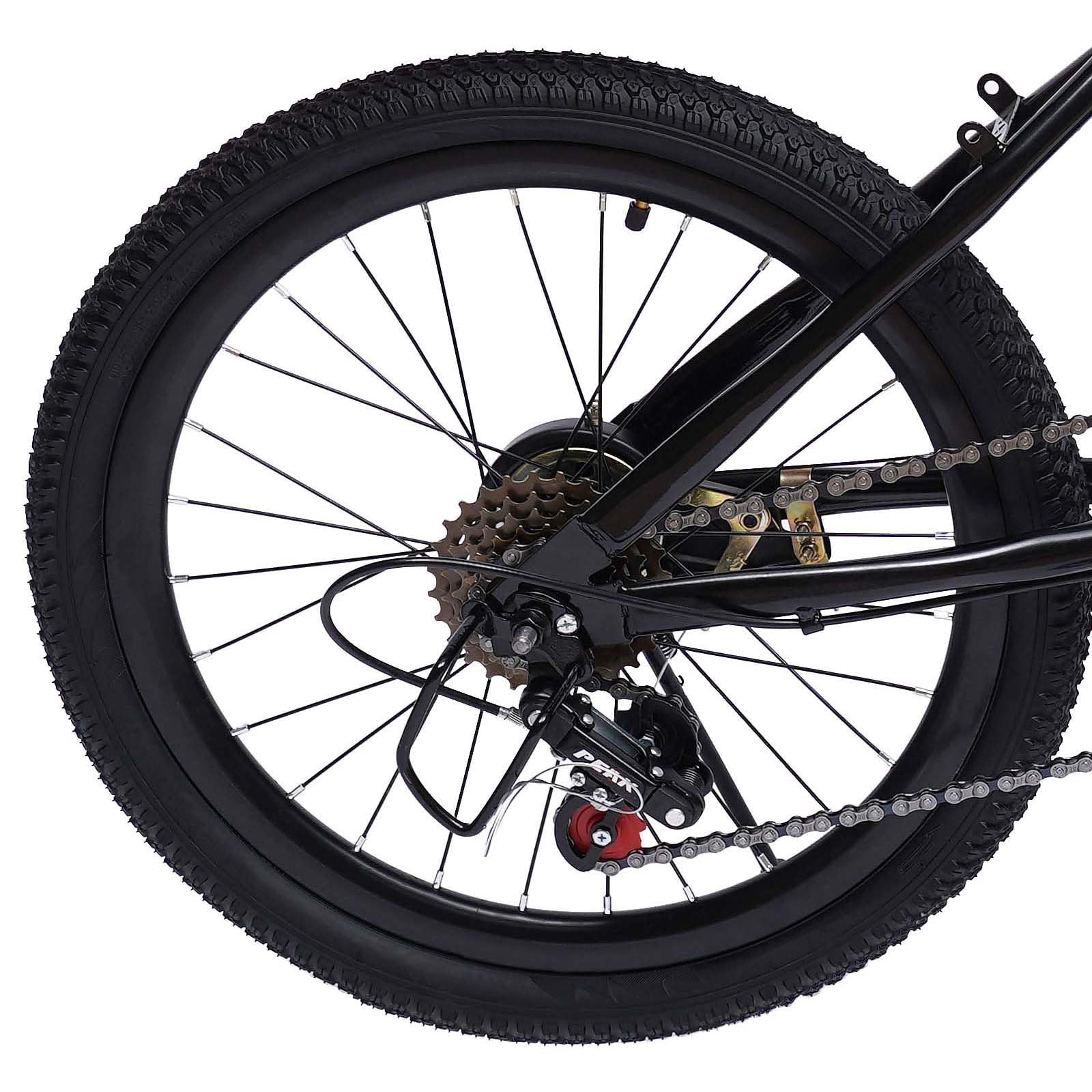 WooDerson Mountain bike da 20 pollici, per bambini, con supporto per bicchiere d'acqua e campana della bussola, capacità di carico 85 kg, in acciaio al carbonio, per strade e montagne