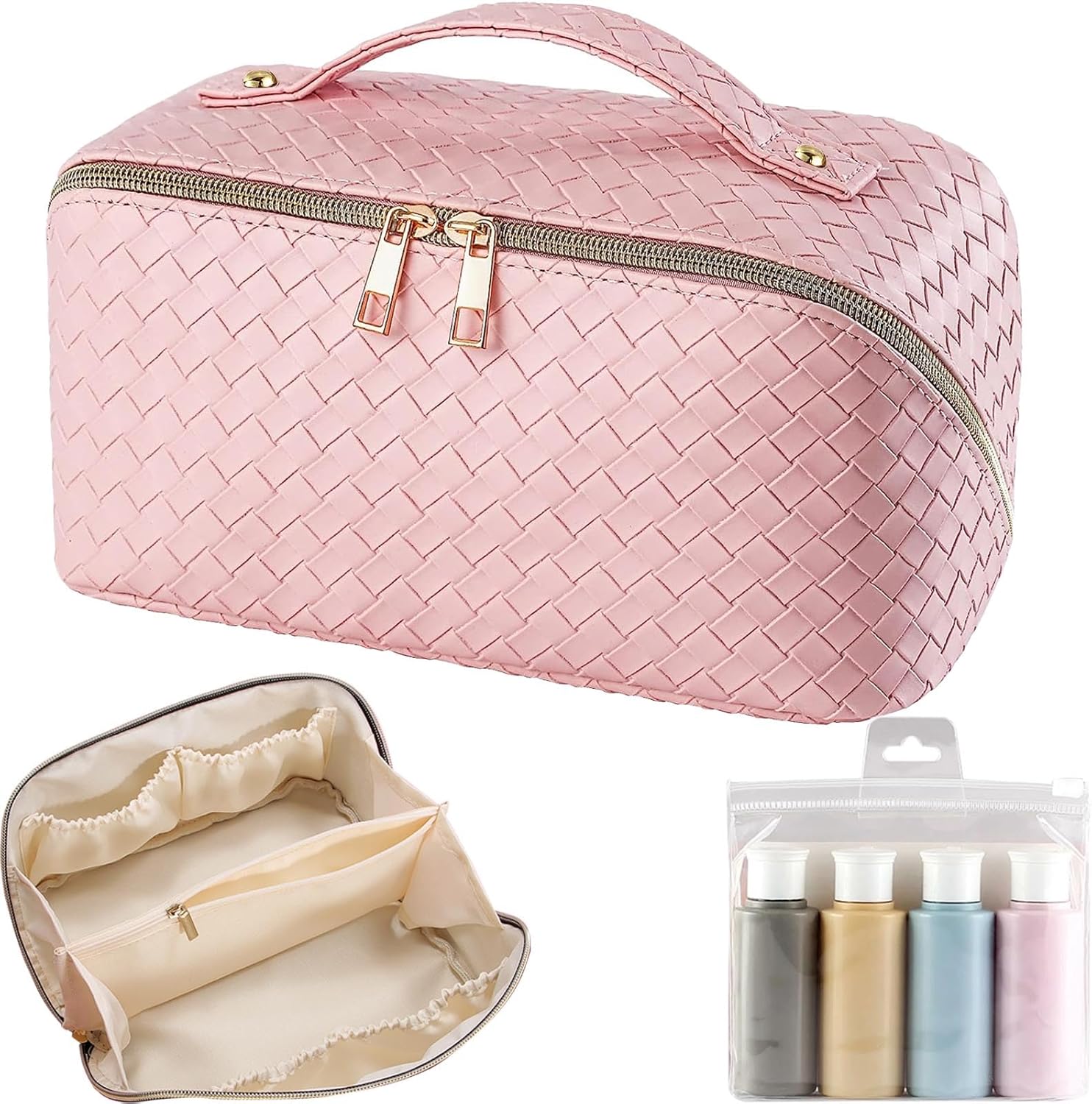 Makeup Bag, Large Capacity Travel Cosmetic Bag for Women